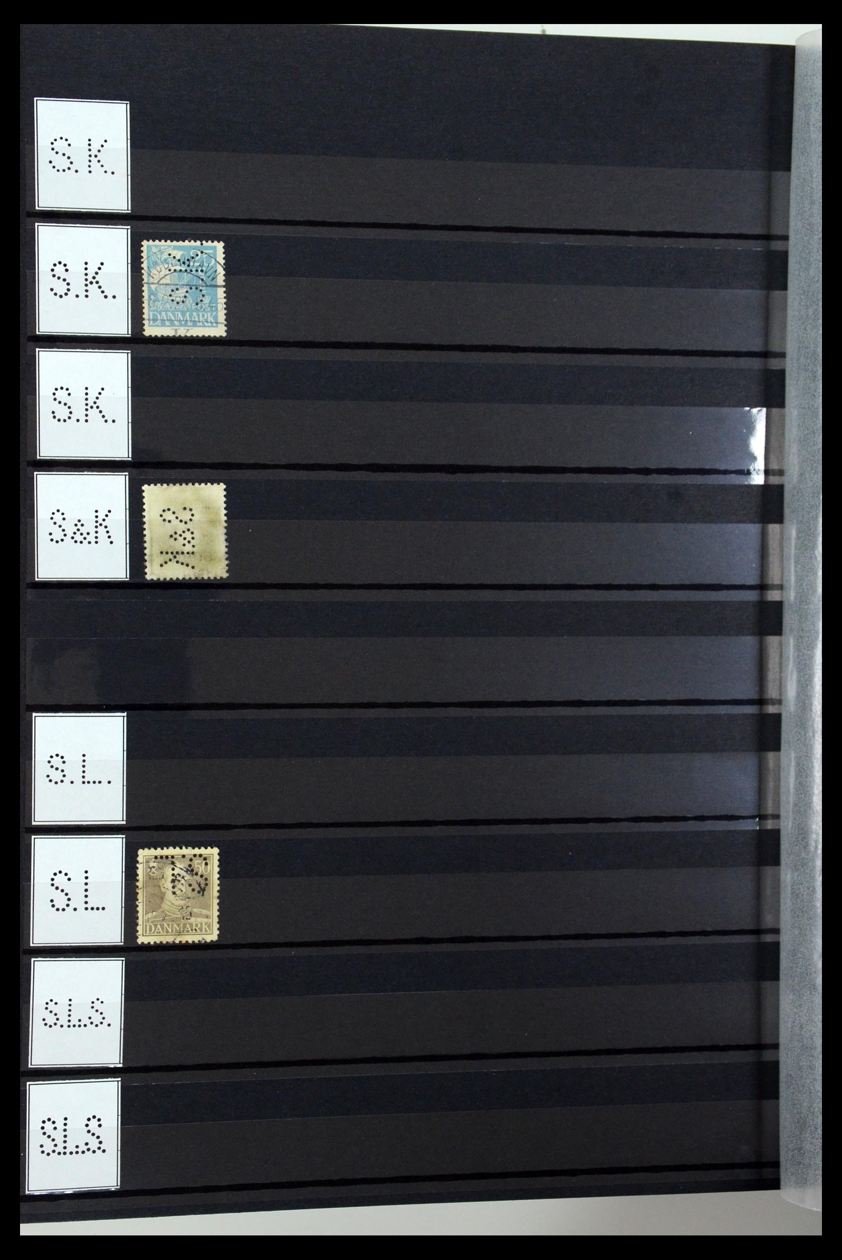 36396 208 - Stamp collection 36396 Denmark perfins.