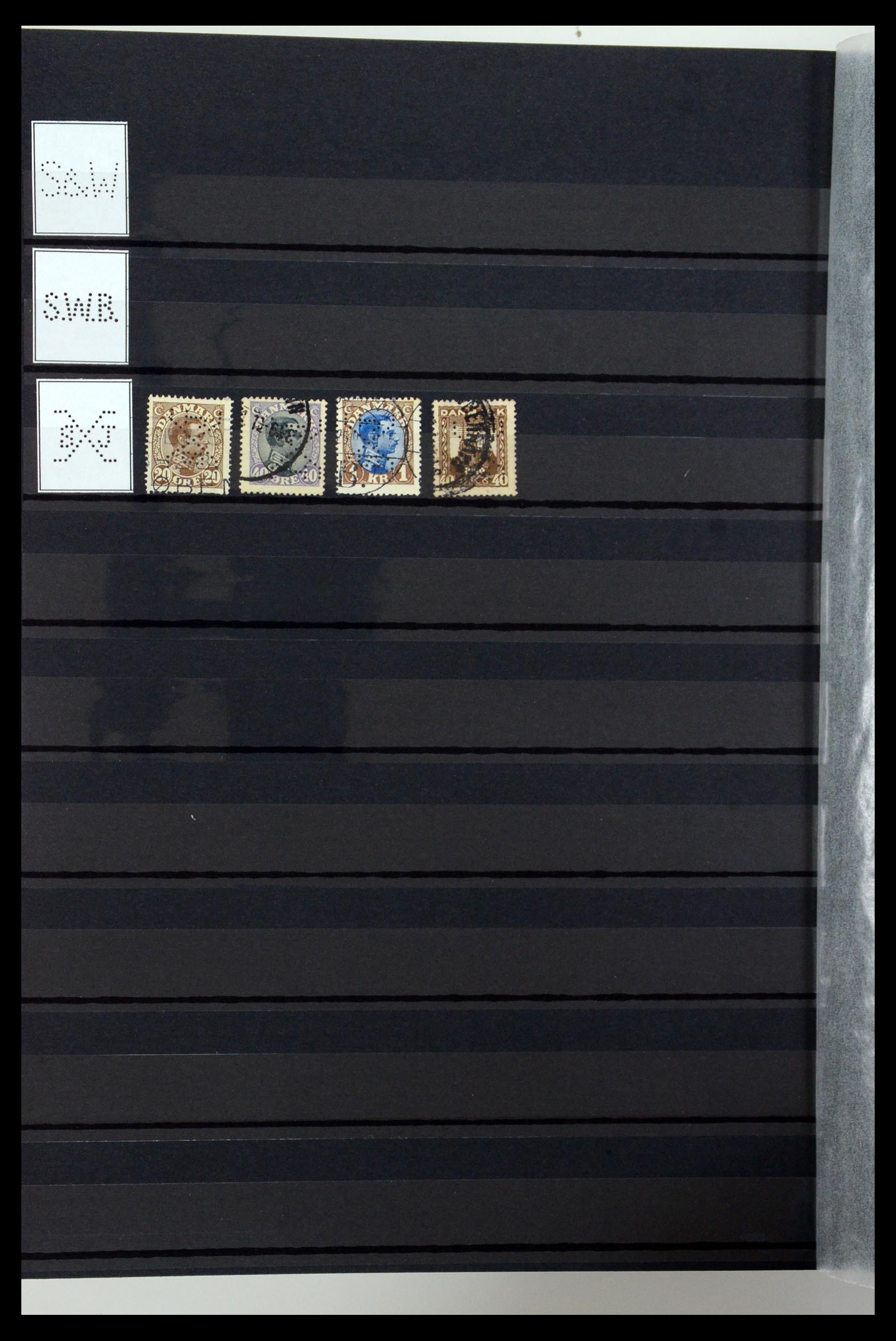 36396 212 - Stamp collection 36396 Denmark perfins.