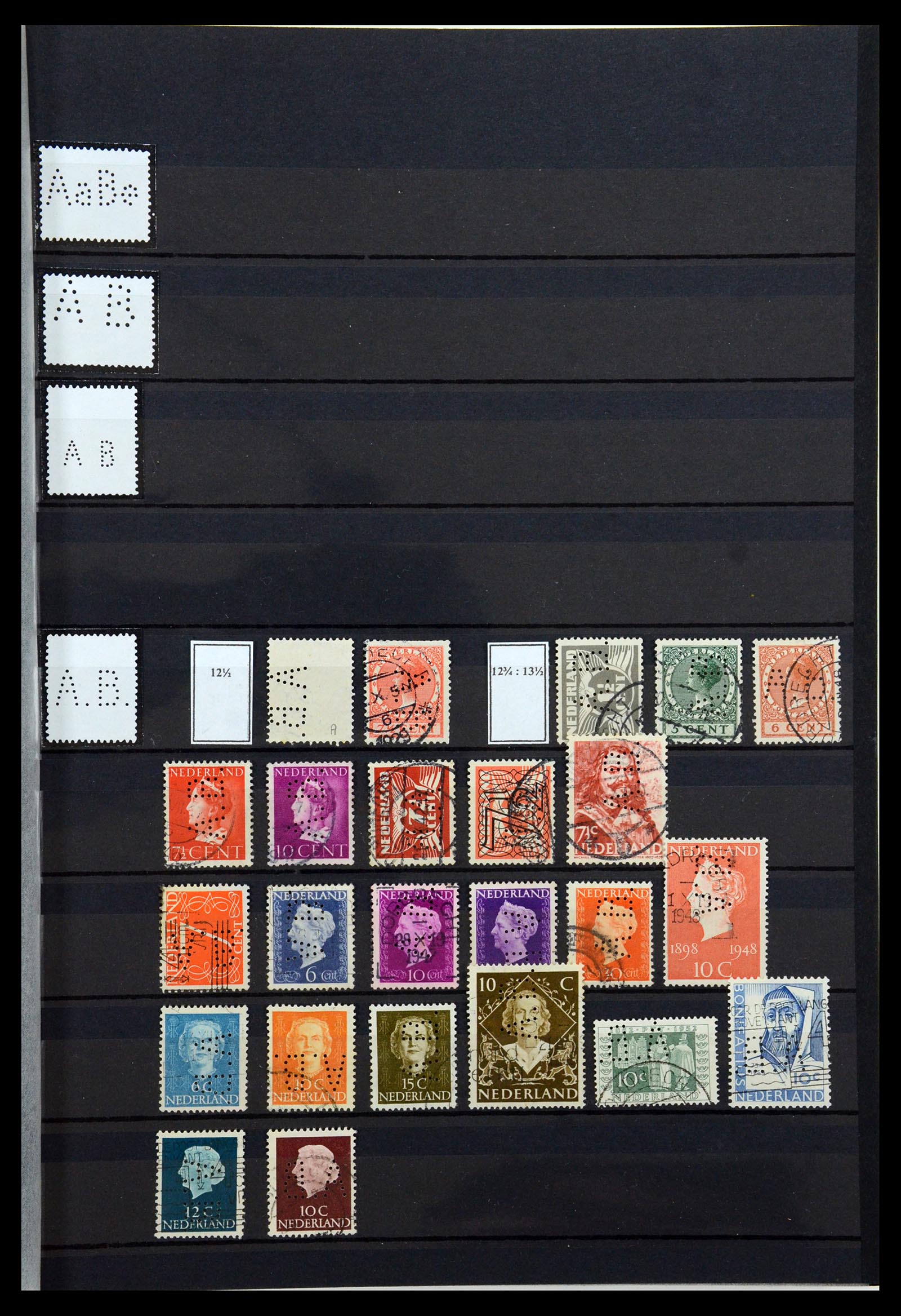 36400 003 - Postzegelverzameling 36400 Nederland perfins 1872-1980.