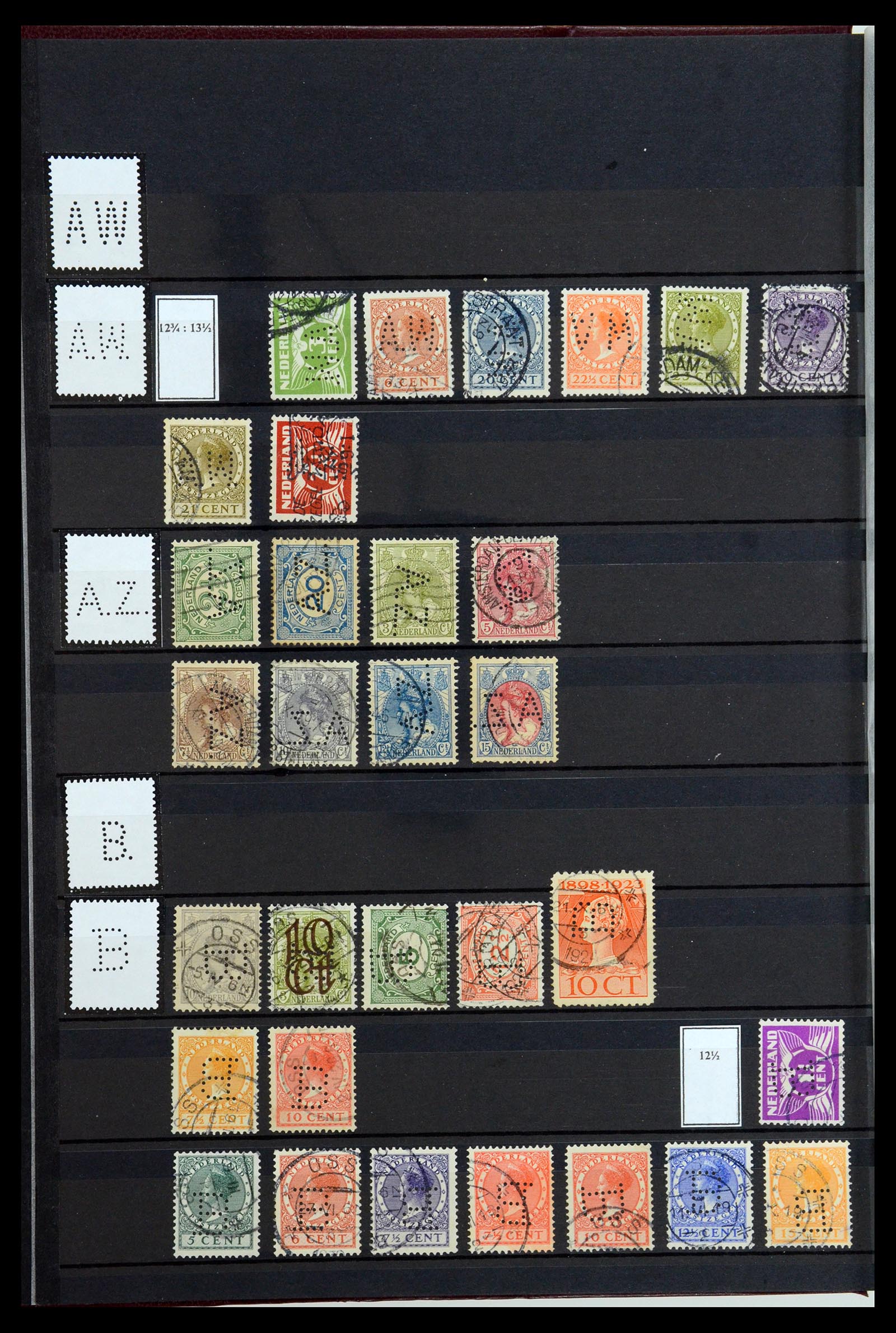 36400 012 - Postzegelverzameling 36400 Nederland perfins 1872-1980.