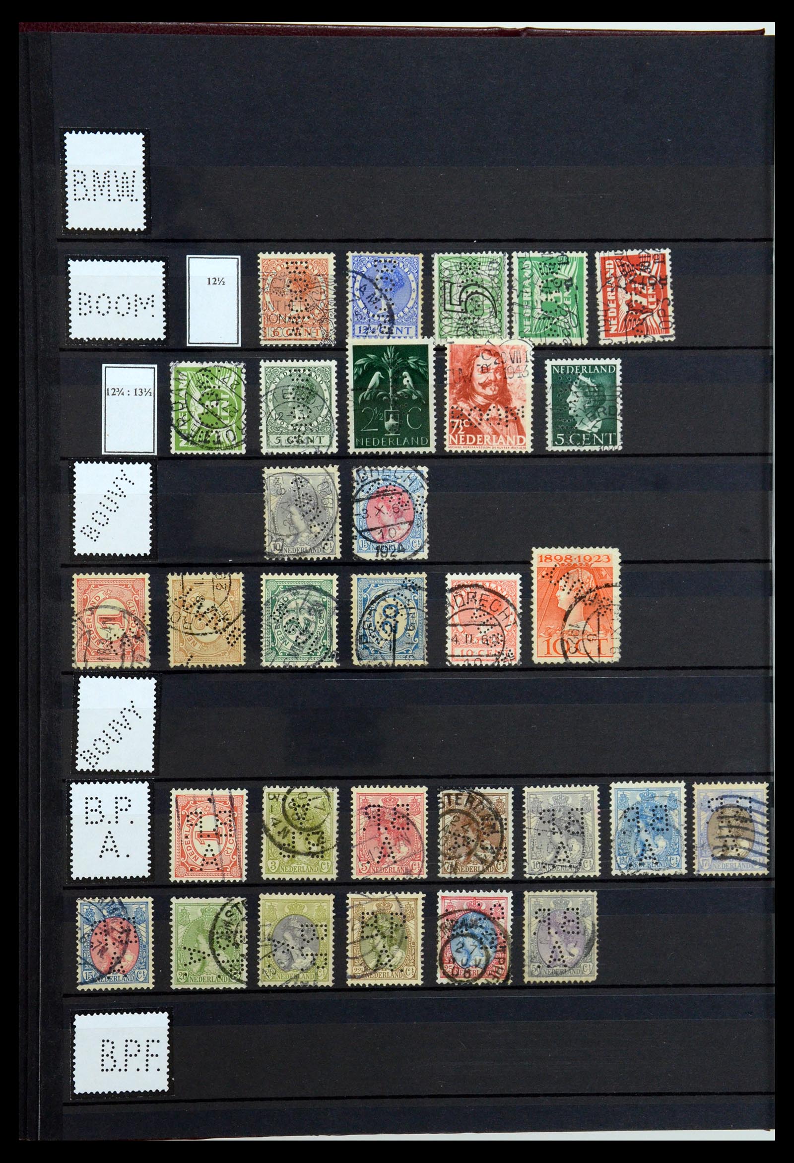 36400 016 - Stamp collection 36400 Netherlands perfins 1872-1980.