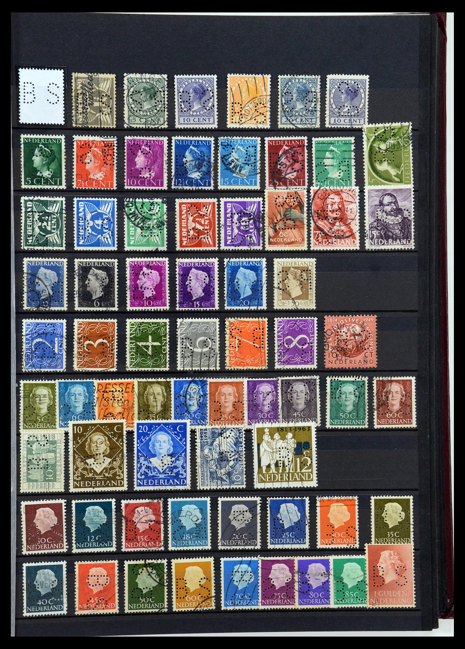 36400 017 - Stamp collection 36400 Netherlands perfins 1872-1980.