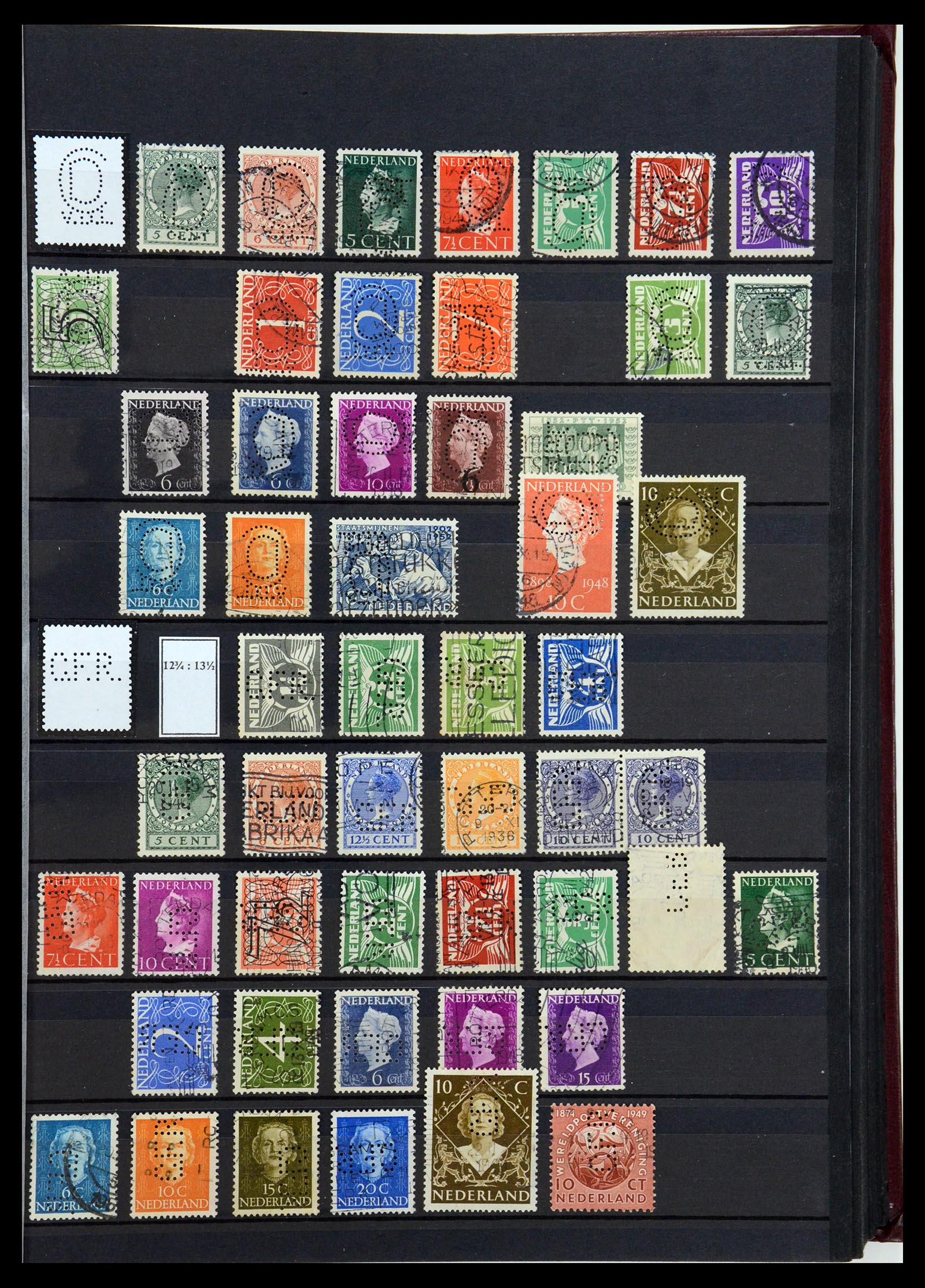 36400 025 - Postzegelverzameling 36400 Nederland perfins 1872-1980.