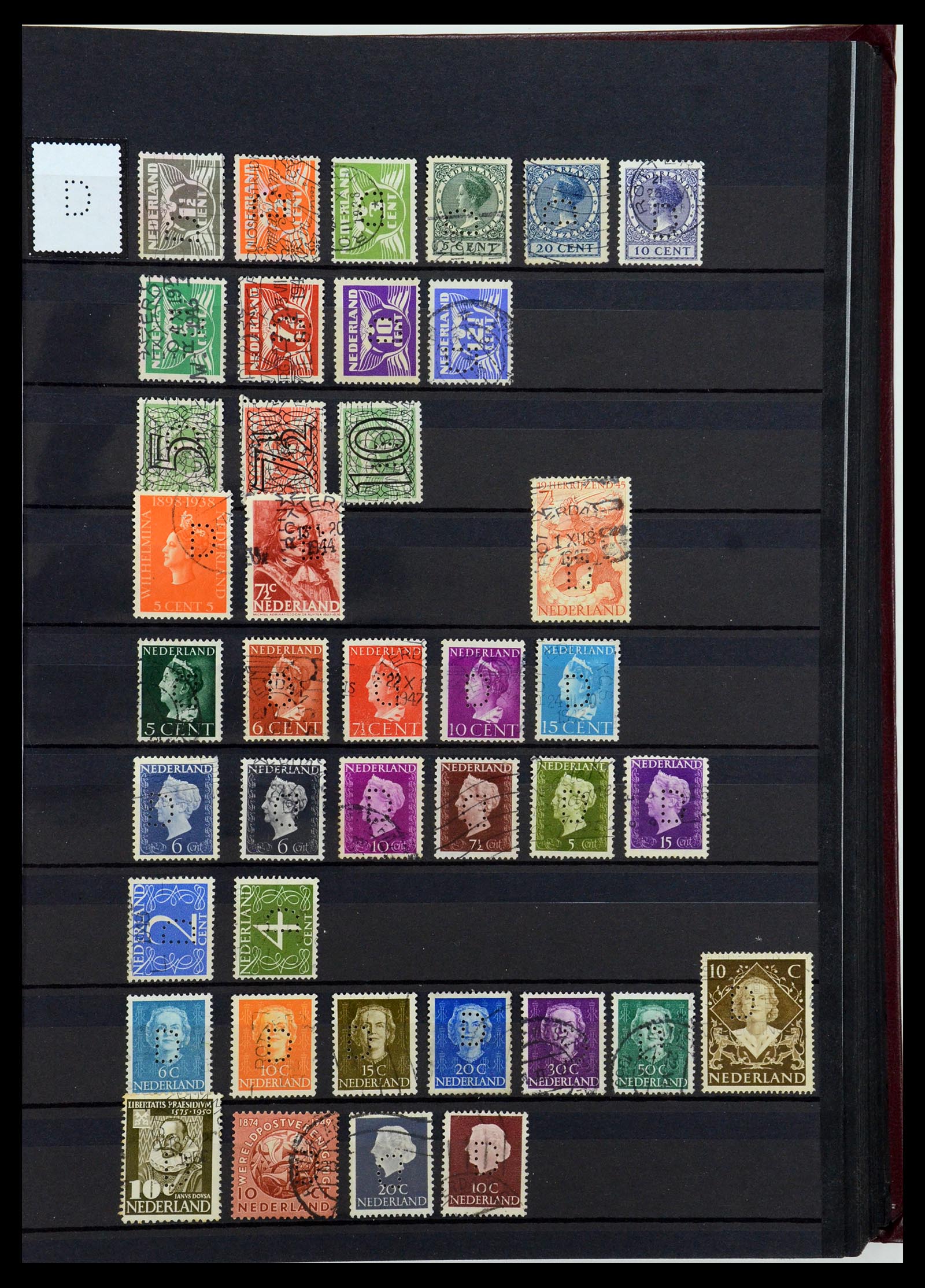 36400 031 - Postzegelverzameling 36400 Nederland perfins 1872-1980.