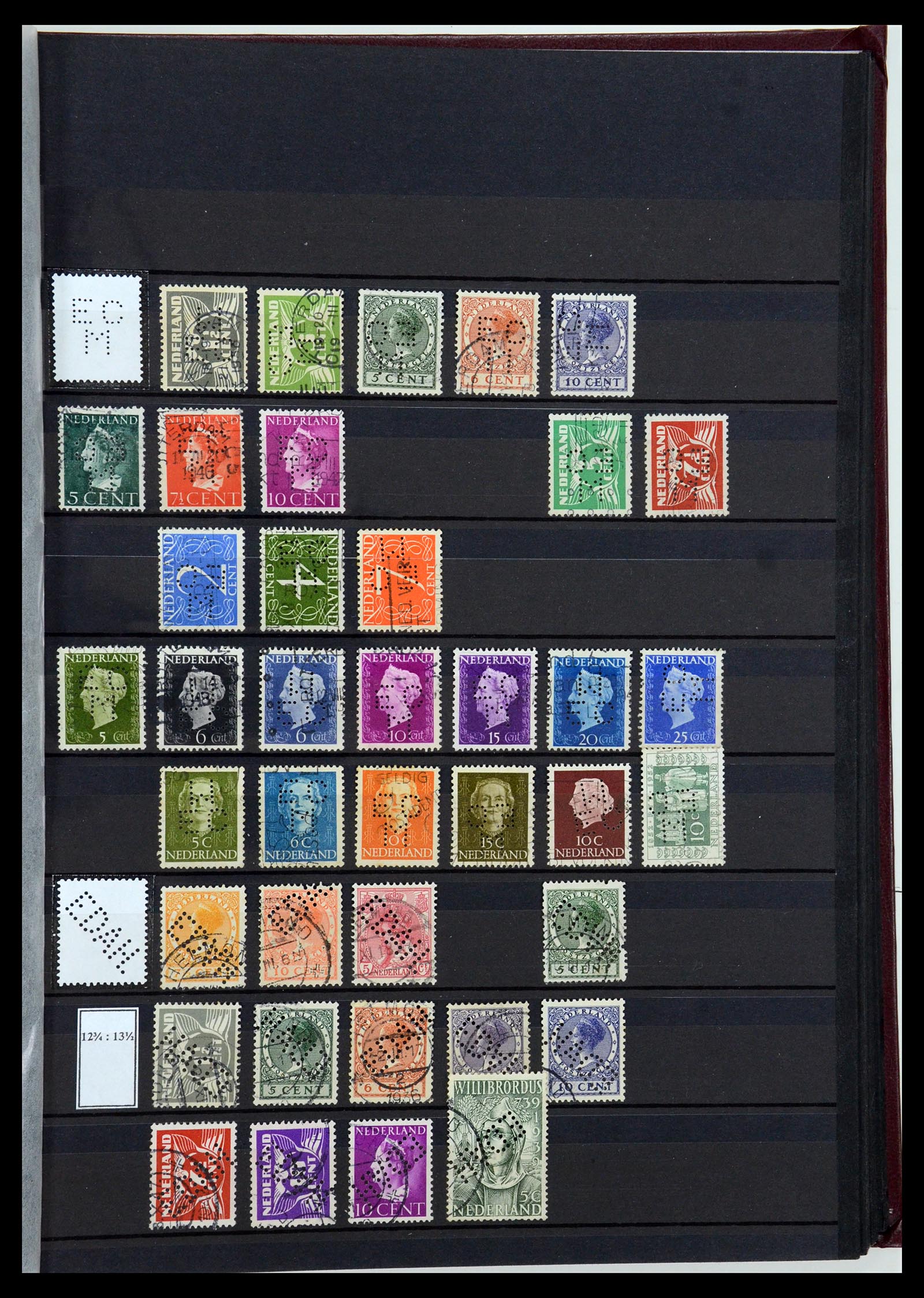 36400 041 - Postzegelverzameling 36400 Nederland perfins 1872-1980.