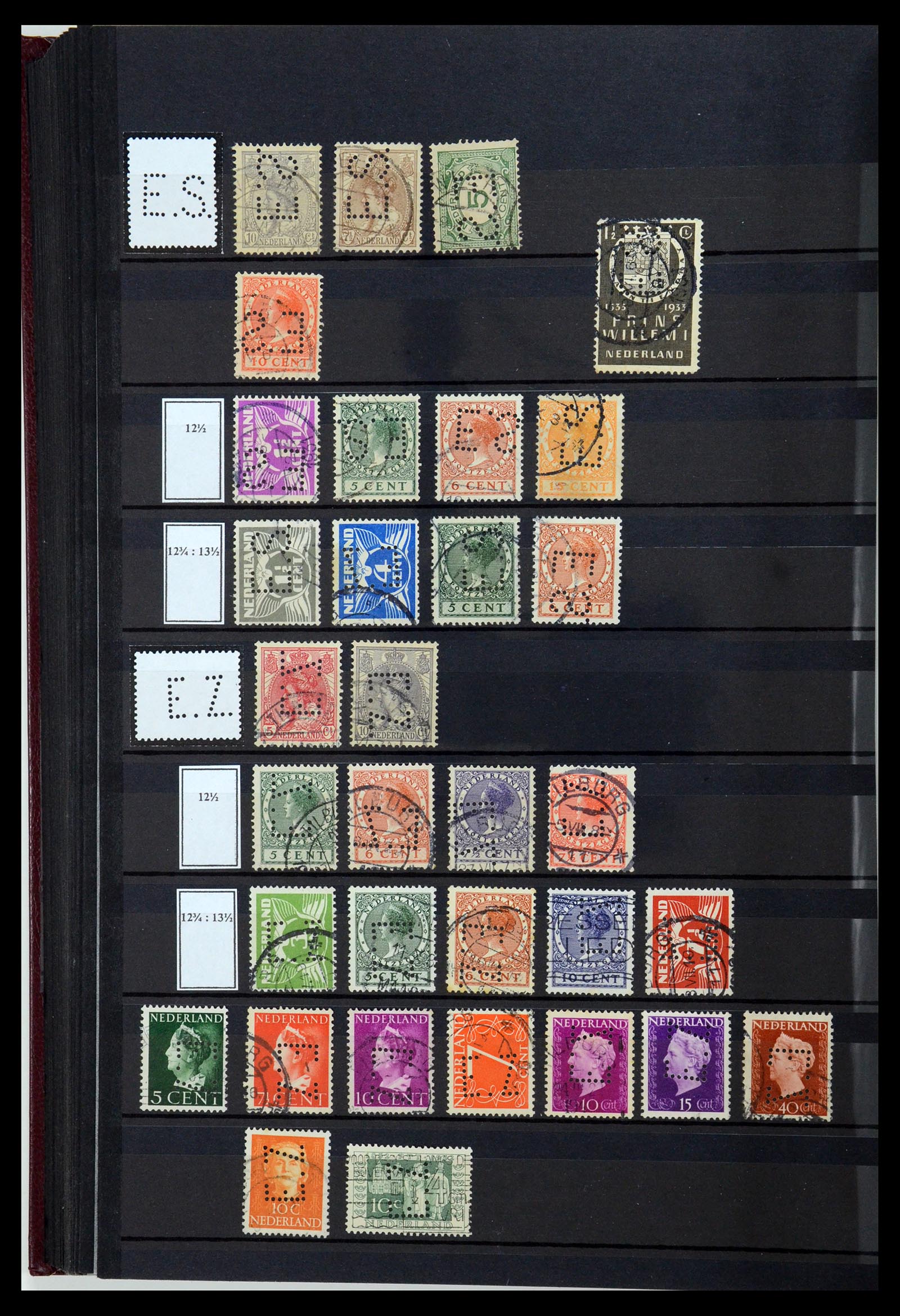 36400 044 - Postzegelverzameling 36400 Nederland perfins 1872-1980.