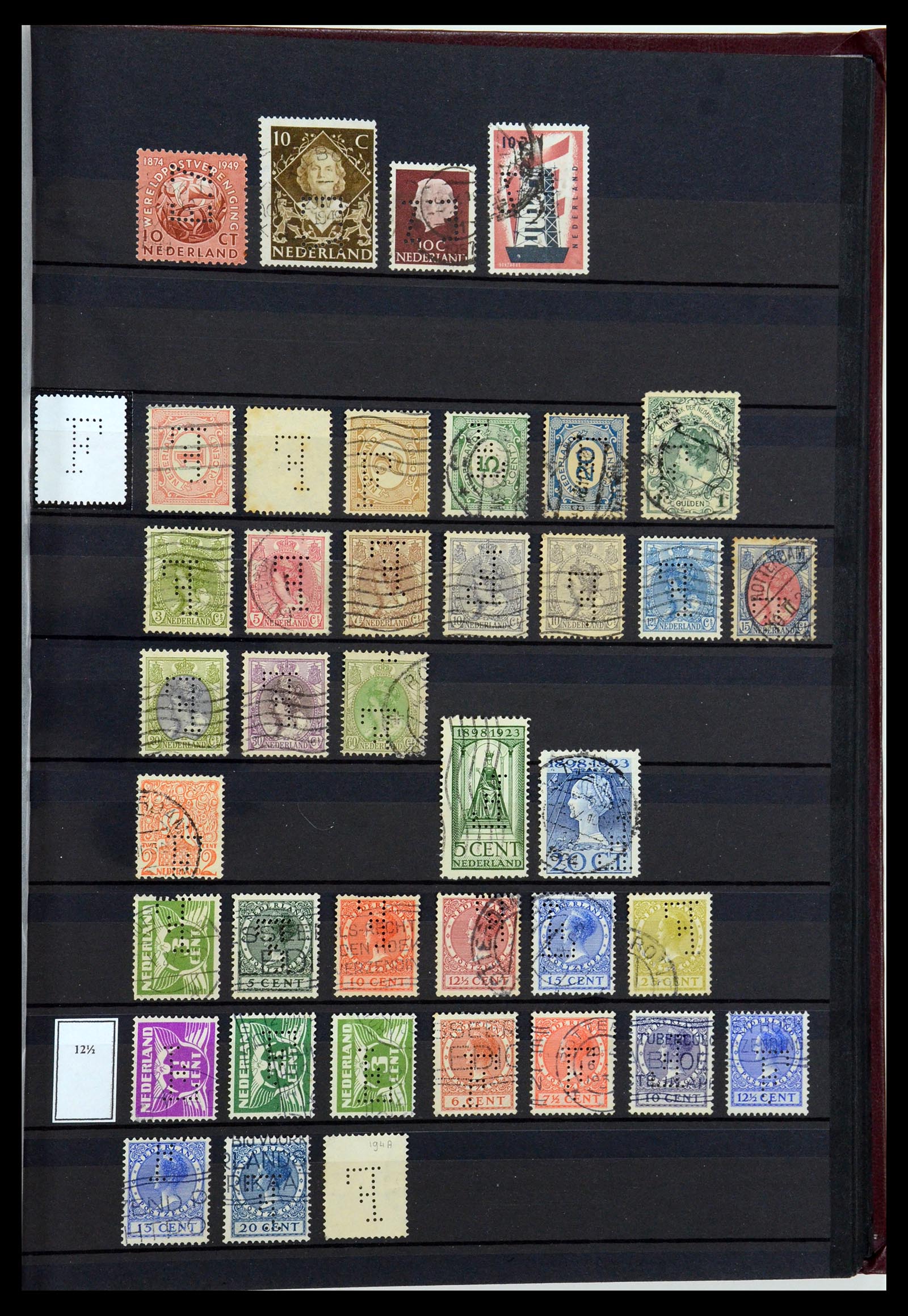 36400 045 - Postzegelverzameling 36400 Nederland perfins 1872-1980.