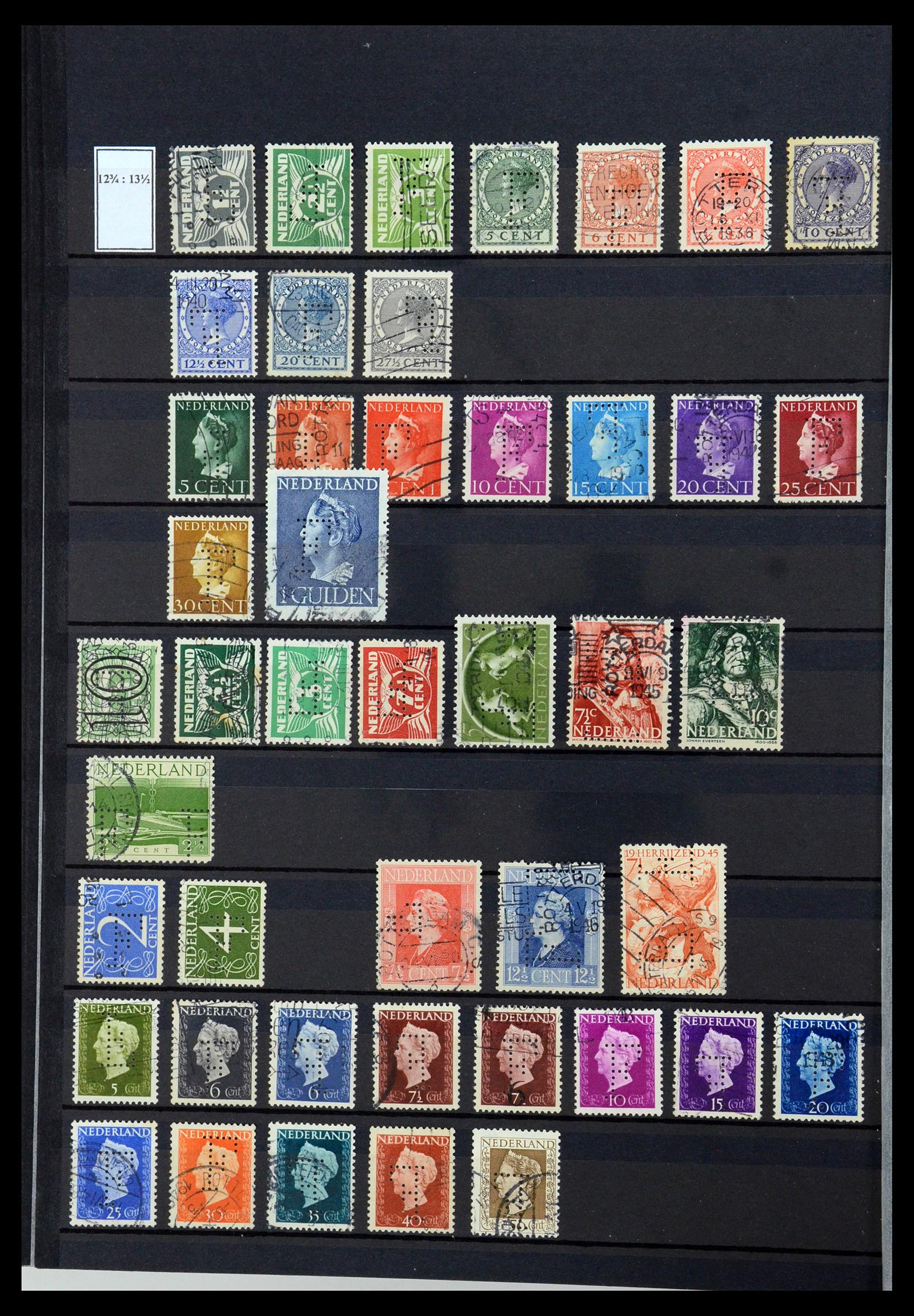 36400 046 - Postzegelverzameling 36400 Nederland perfins 1872-1980.