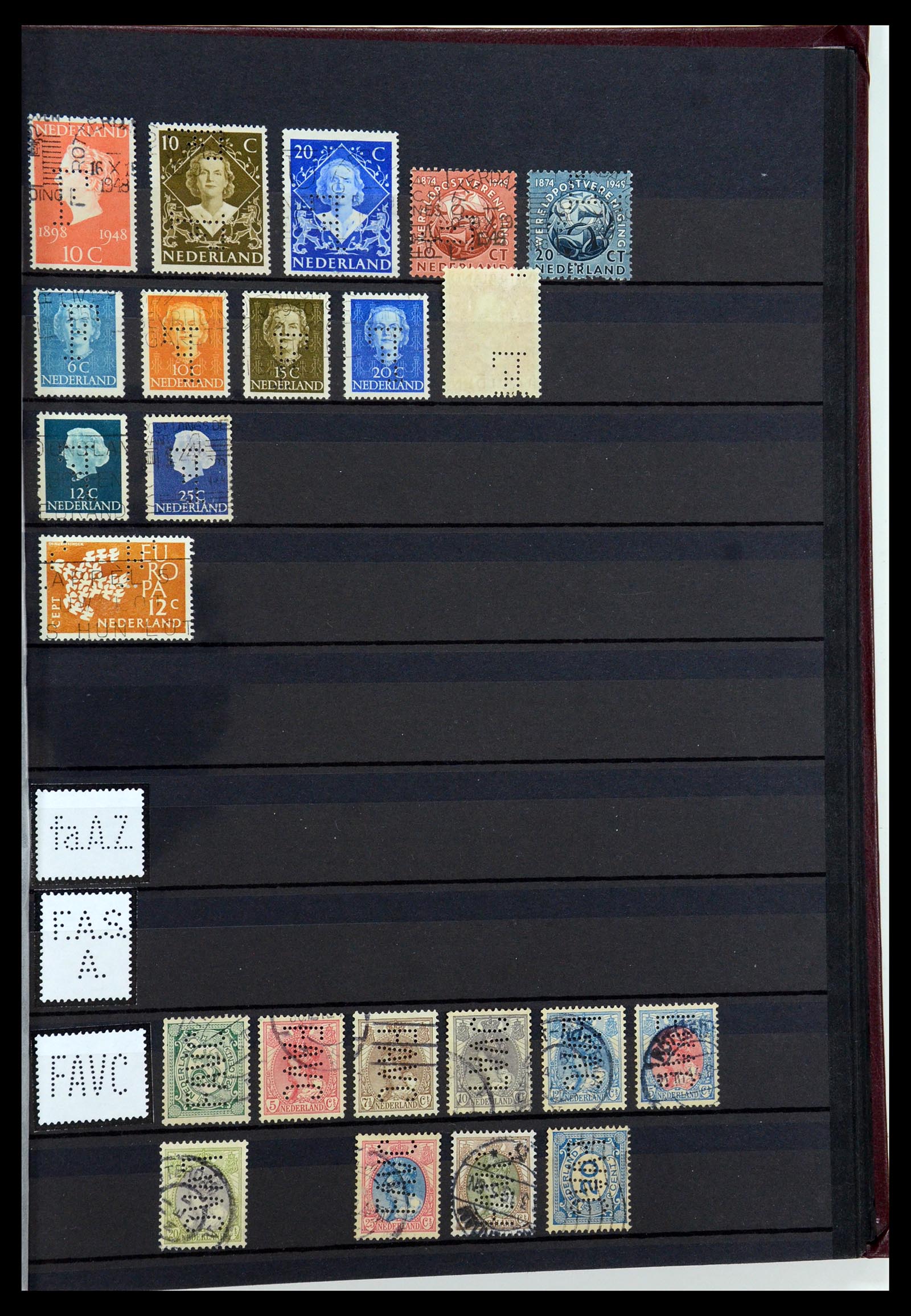 36400 047 - Postzegelverzameling 36400 Nederland perfins 1872-1980.