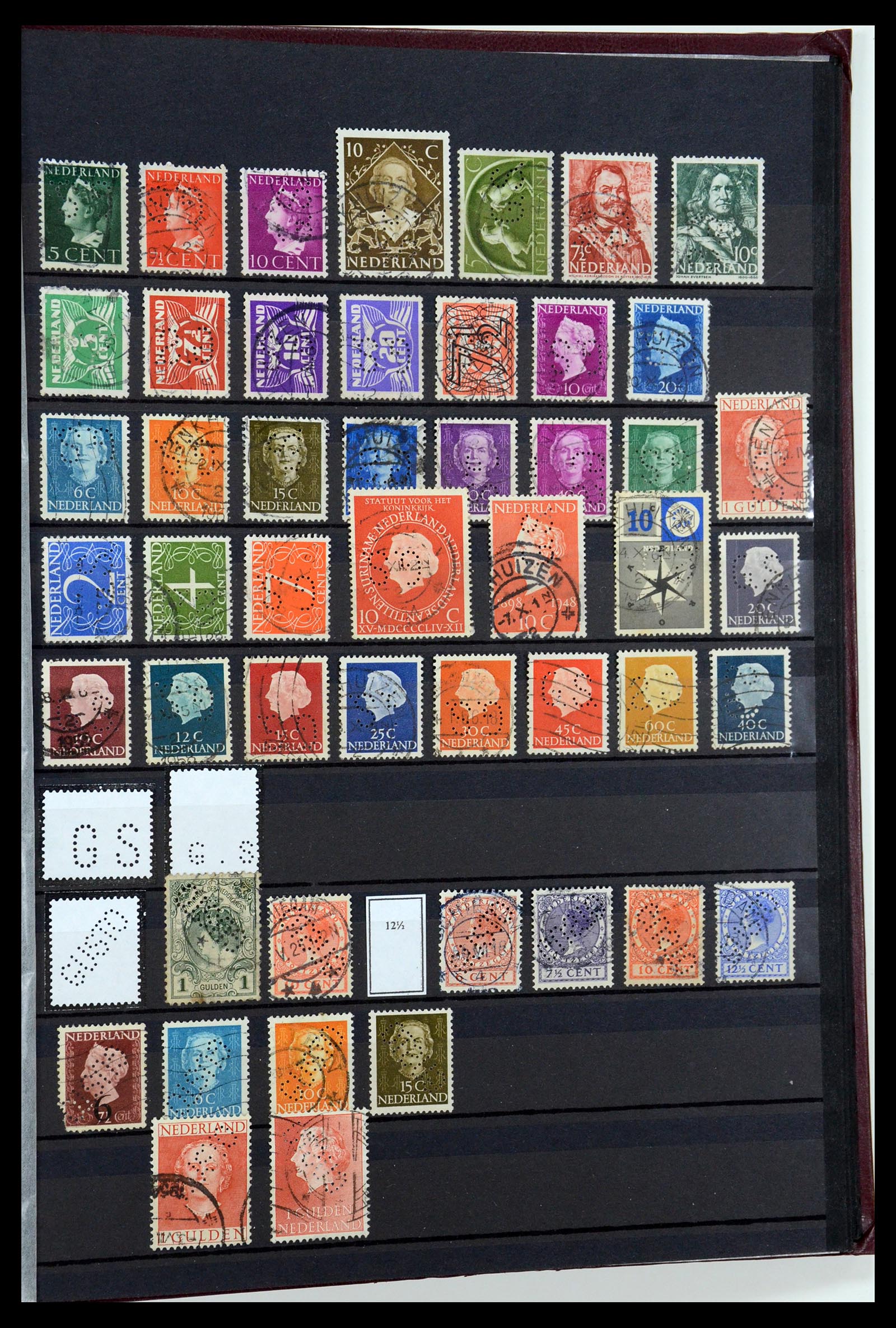 36400 055 - Postzegelverzameling 36400 Nederland perfins 1872-1980.