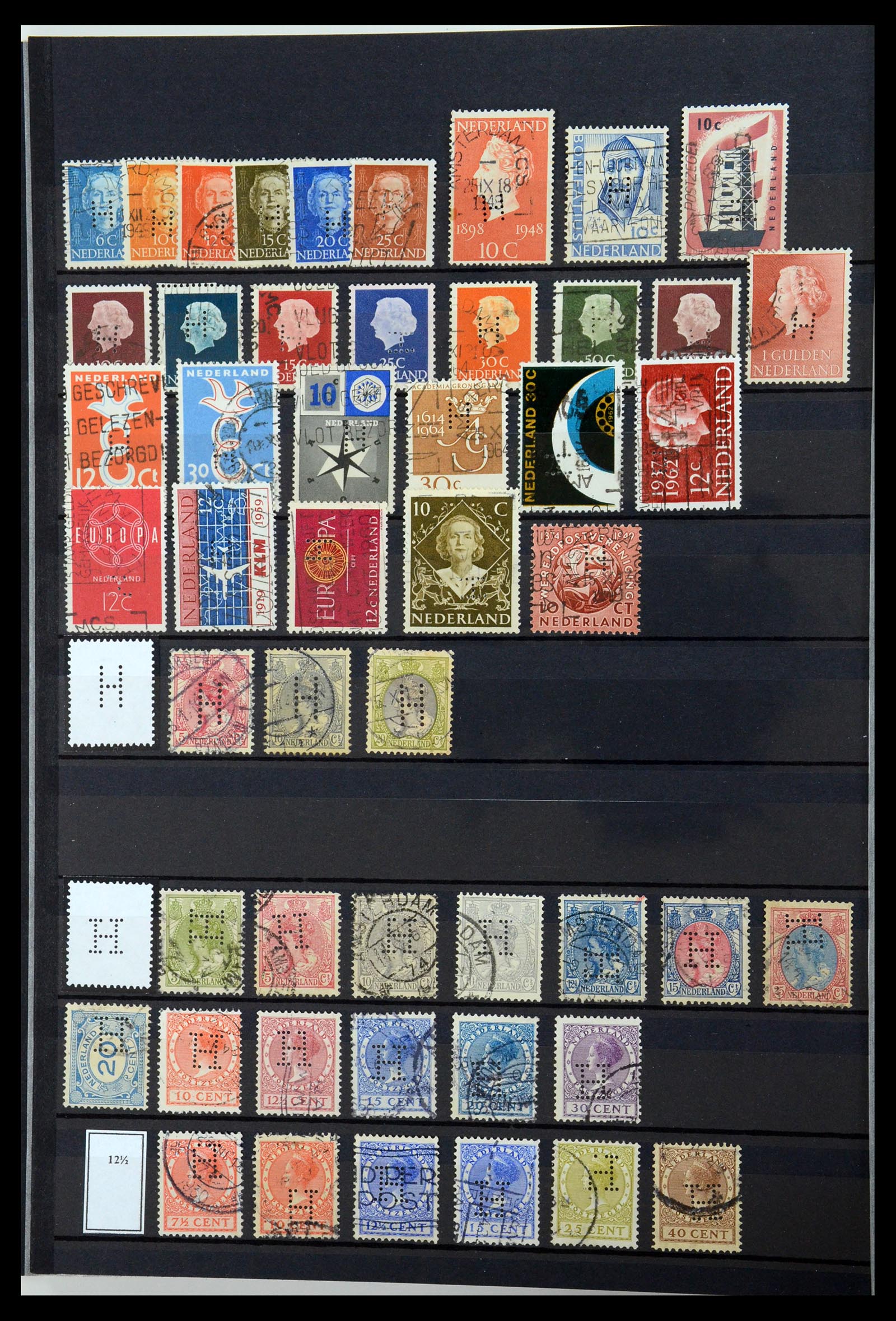 36400 058 - Postzegelverzameling 36400 Nederland perfins 1872-1980.