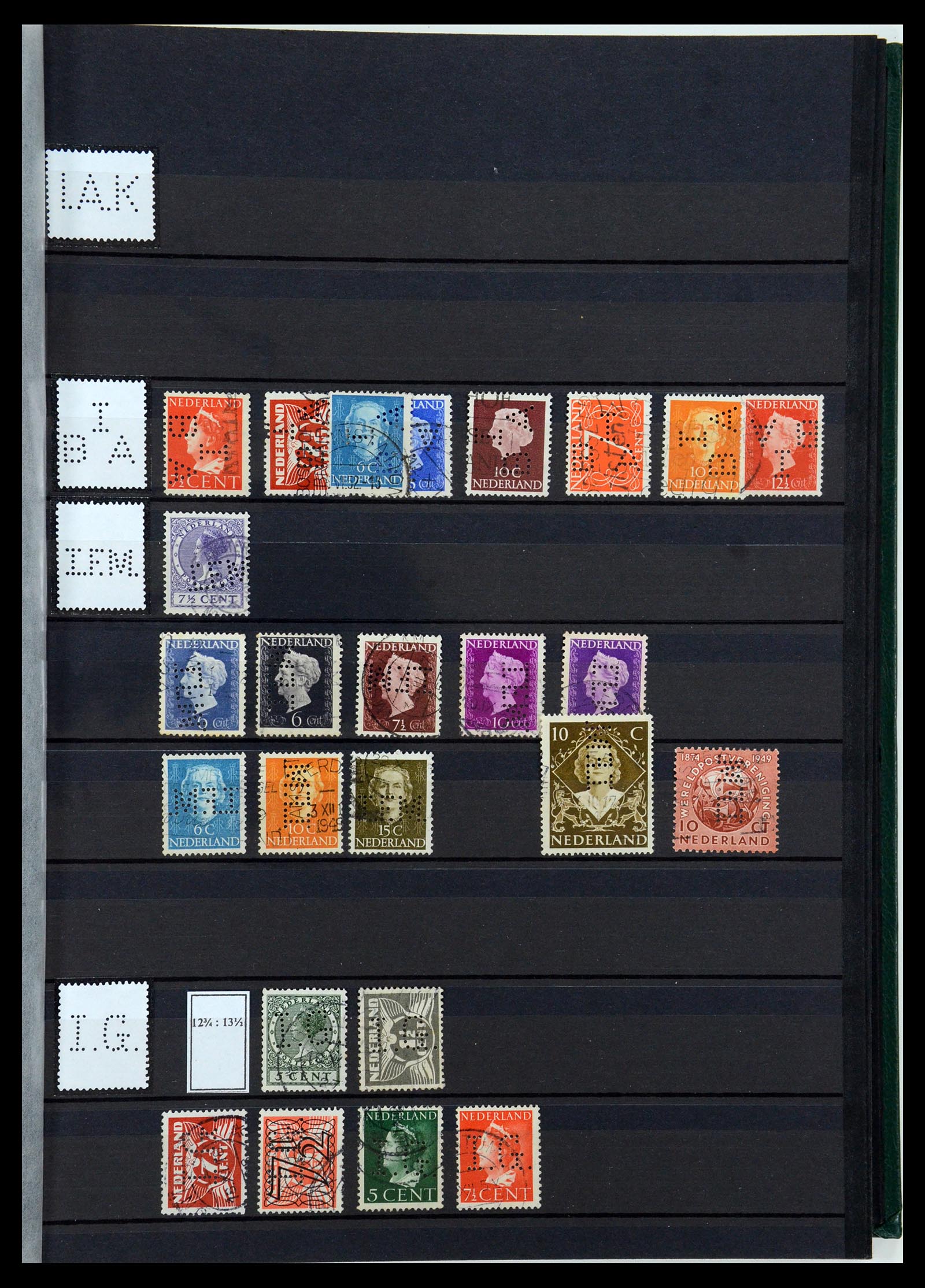 36400 071 - Postzegelverzameling 36400 Nederland perfins 1872-1980.