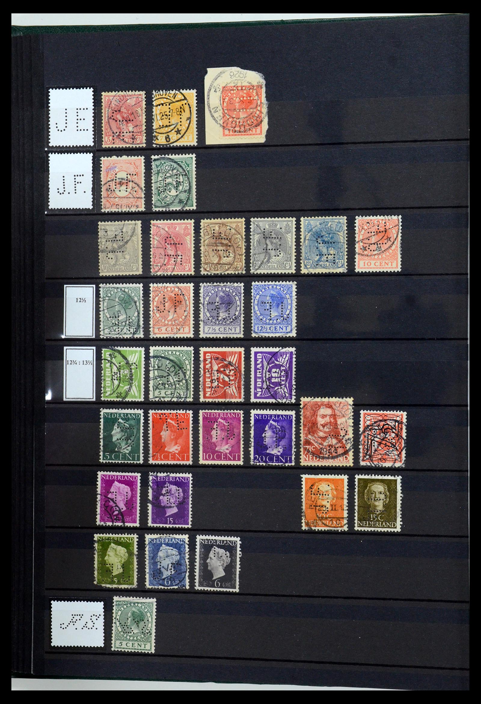 36400 076 - Postzegelverzameling 36400 Nederland perfins 1872-1980.