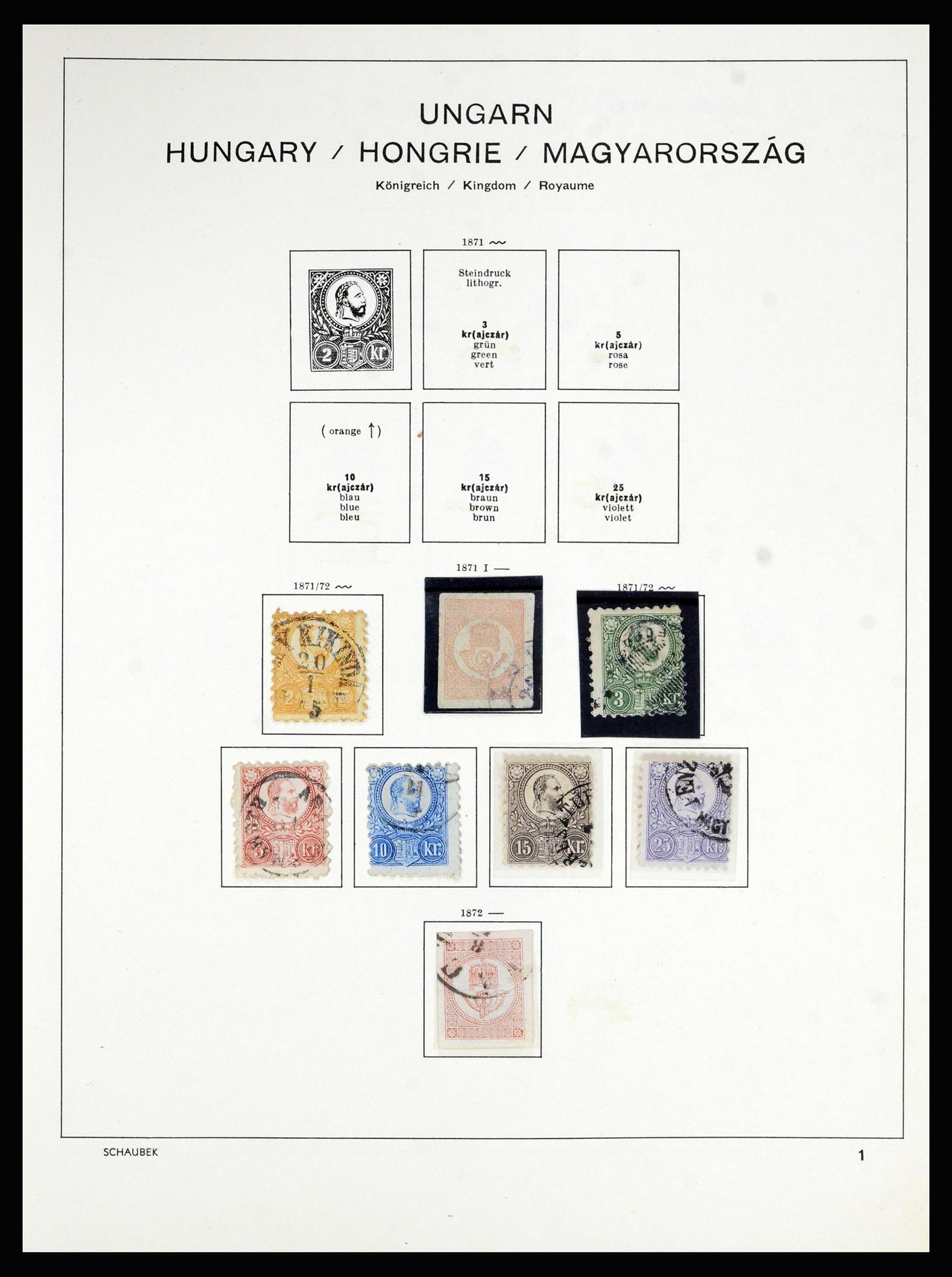 36402 001 - Postzegelverzameling 36402 Hongarije 1871-1974.