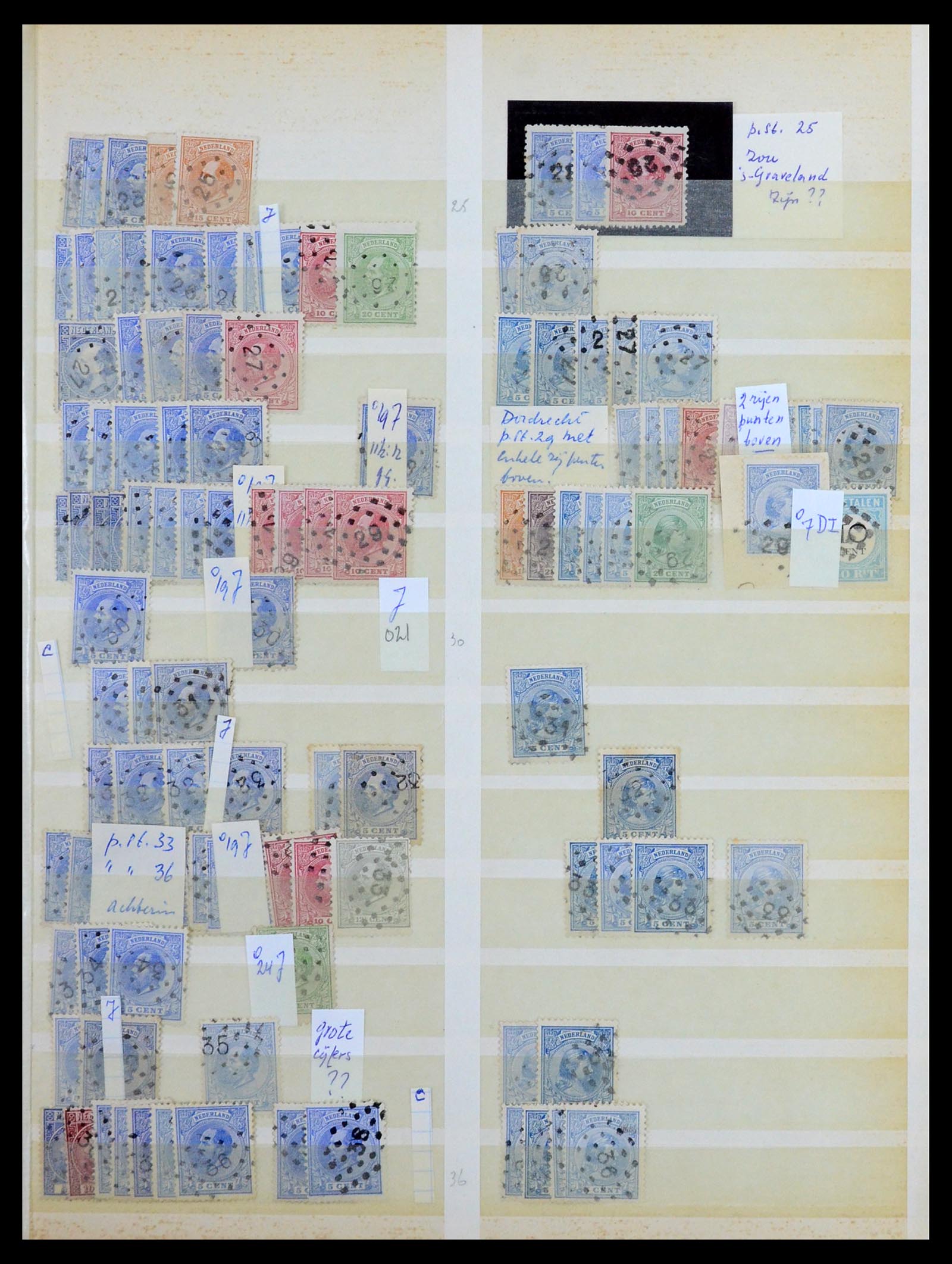 36403 003 - Postzegelverzameling 36403 Nederland puntstempels.