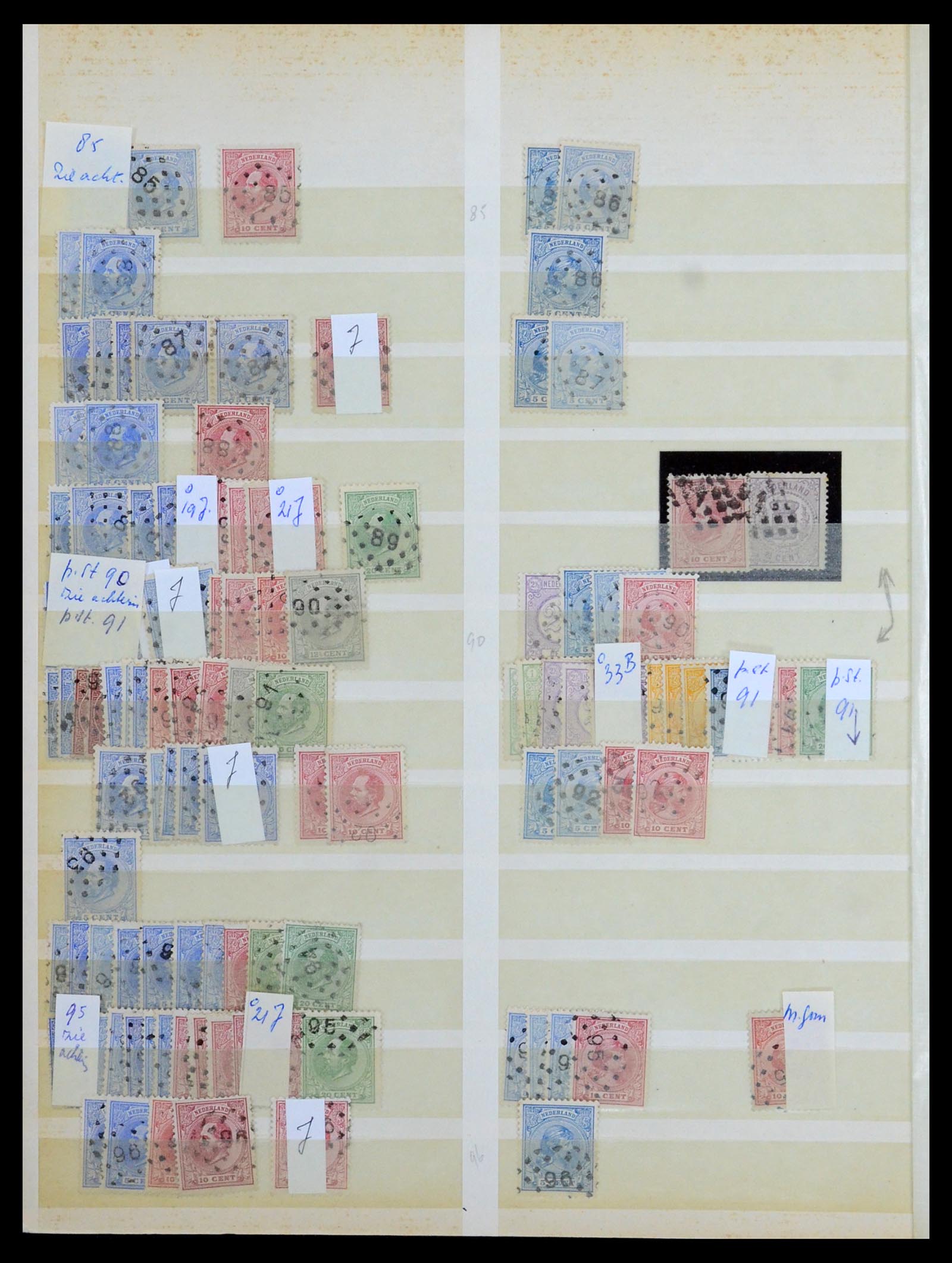 36403 008 - Postzegelverzameling 36403 Nederland puntstempels.