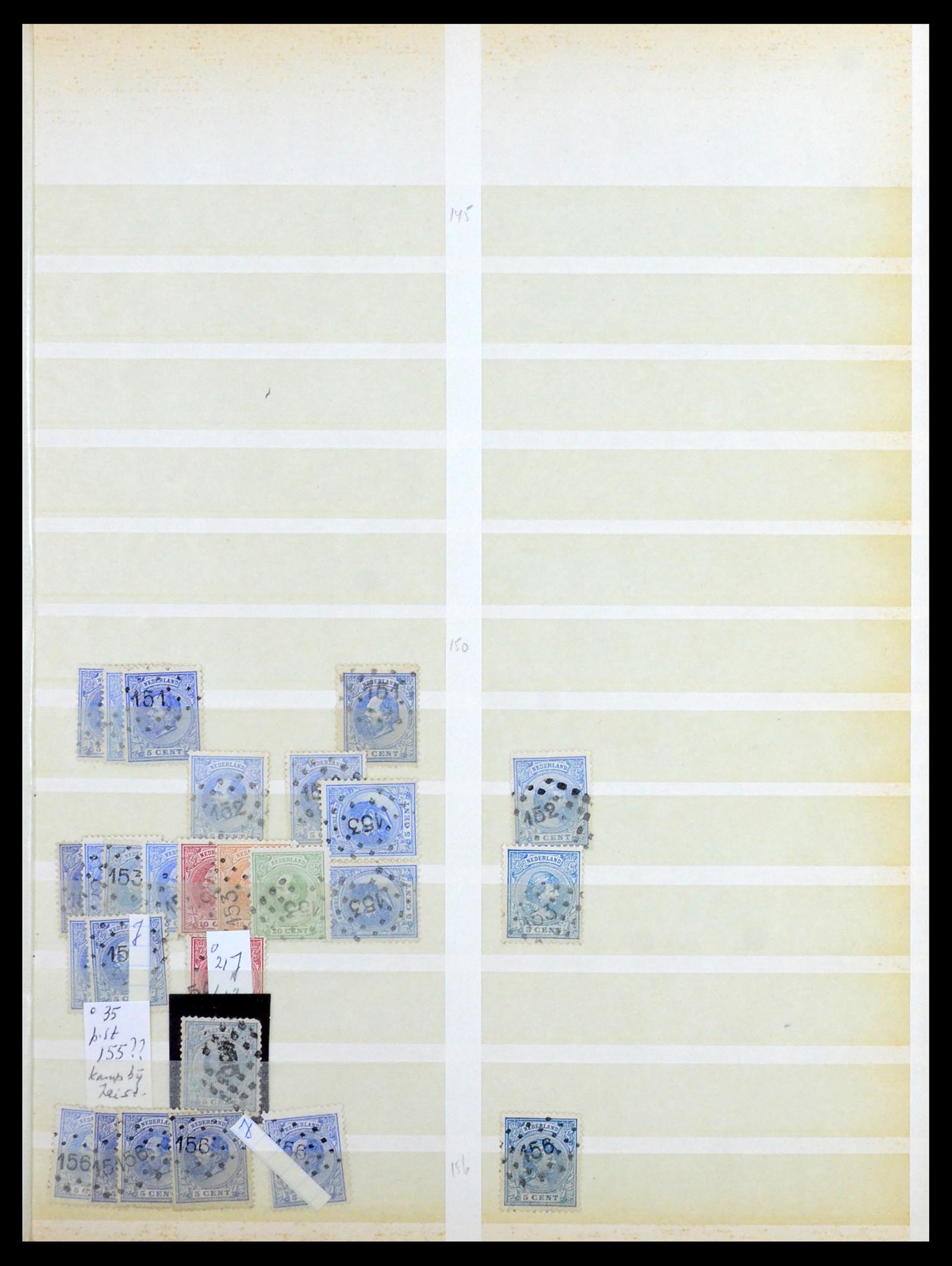 36403 013 - Postzegelverzameling 36403 Nederland puntstempels.