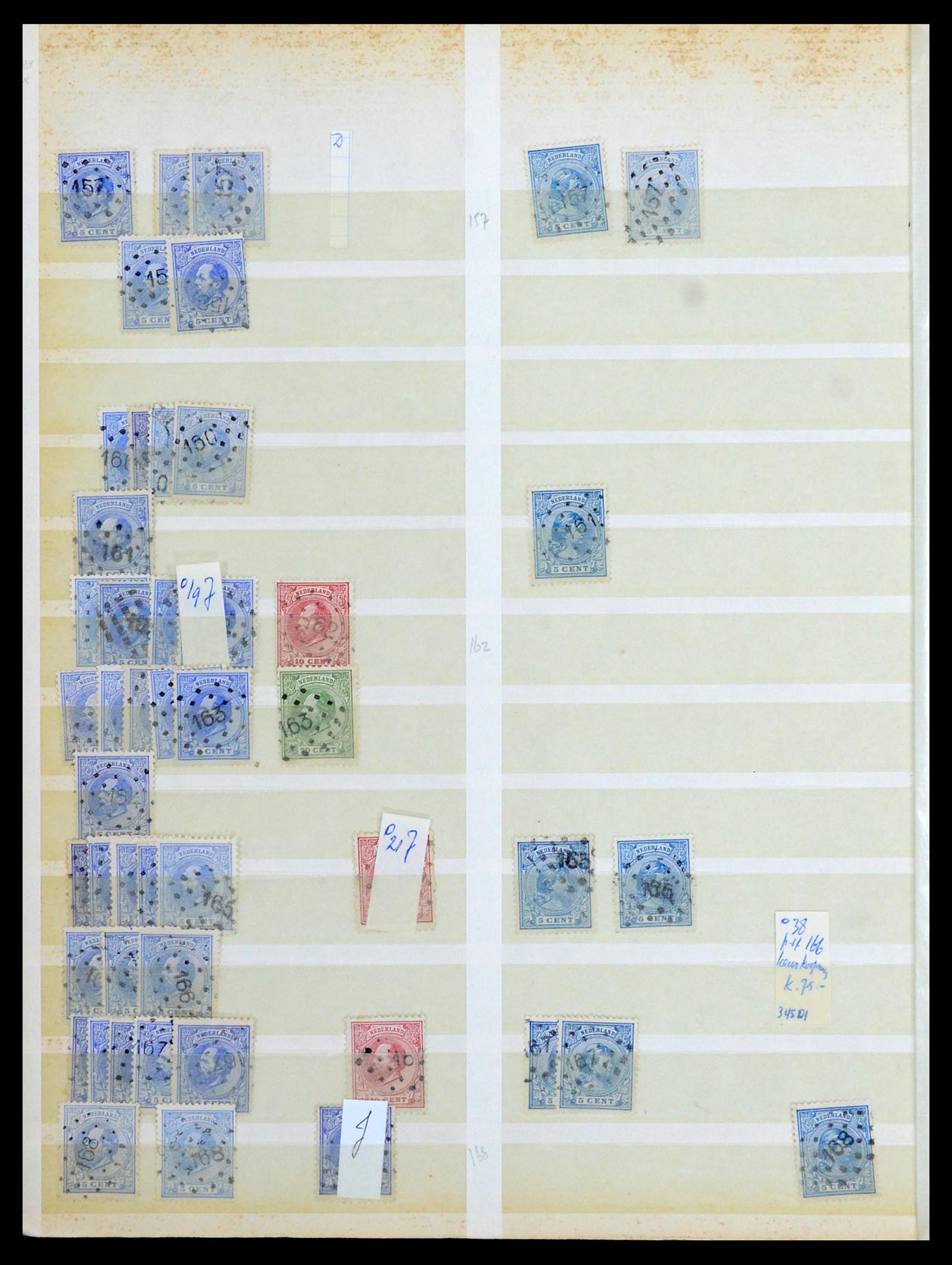 36403 014 - Postzegelverzameling 36403 Nederland puntstempels.