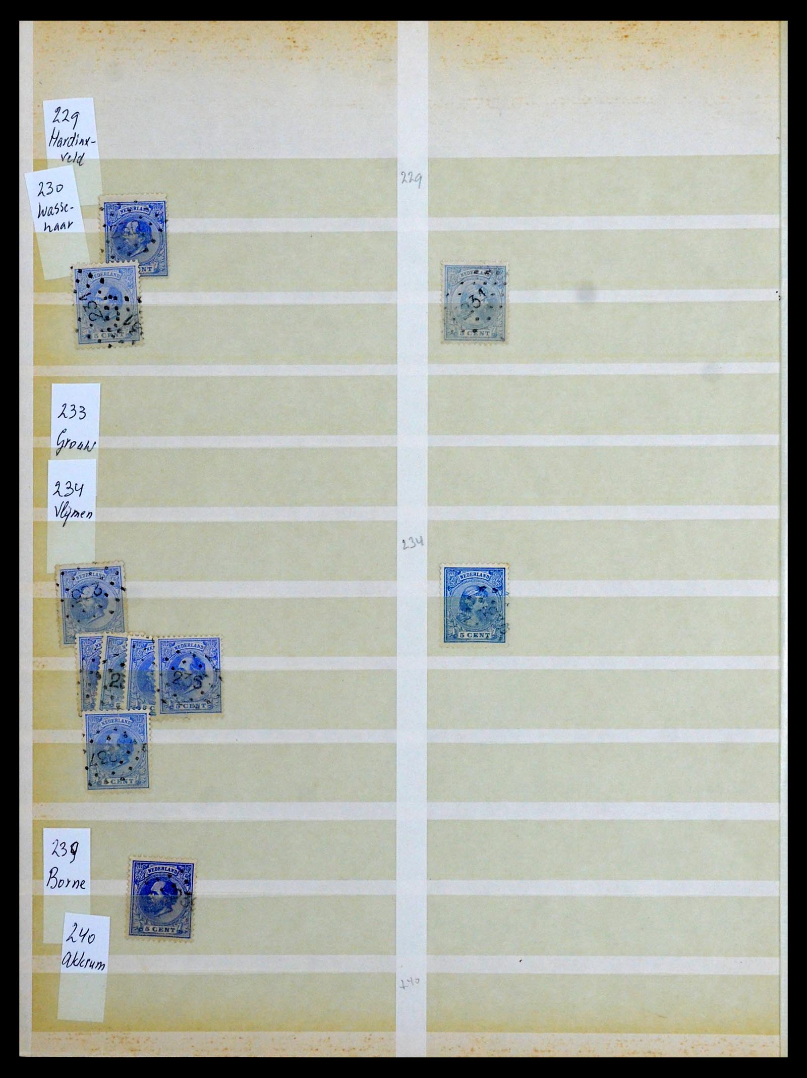 36403 020 - Postzegelverzameling 36403 Nederland puntstempels.