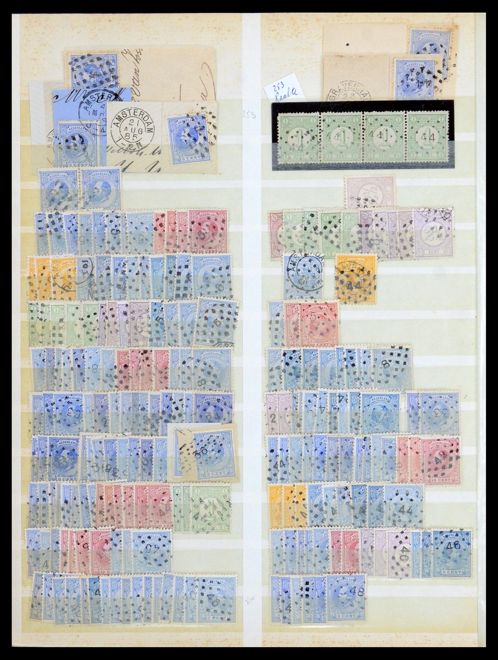 36403 022 - Postzegelverzameling 36403 Nederland puntstempels.