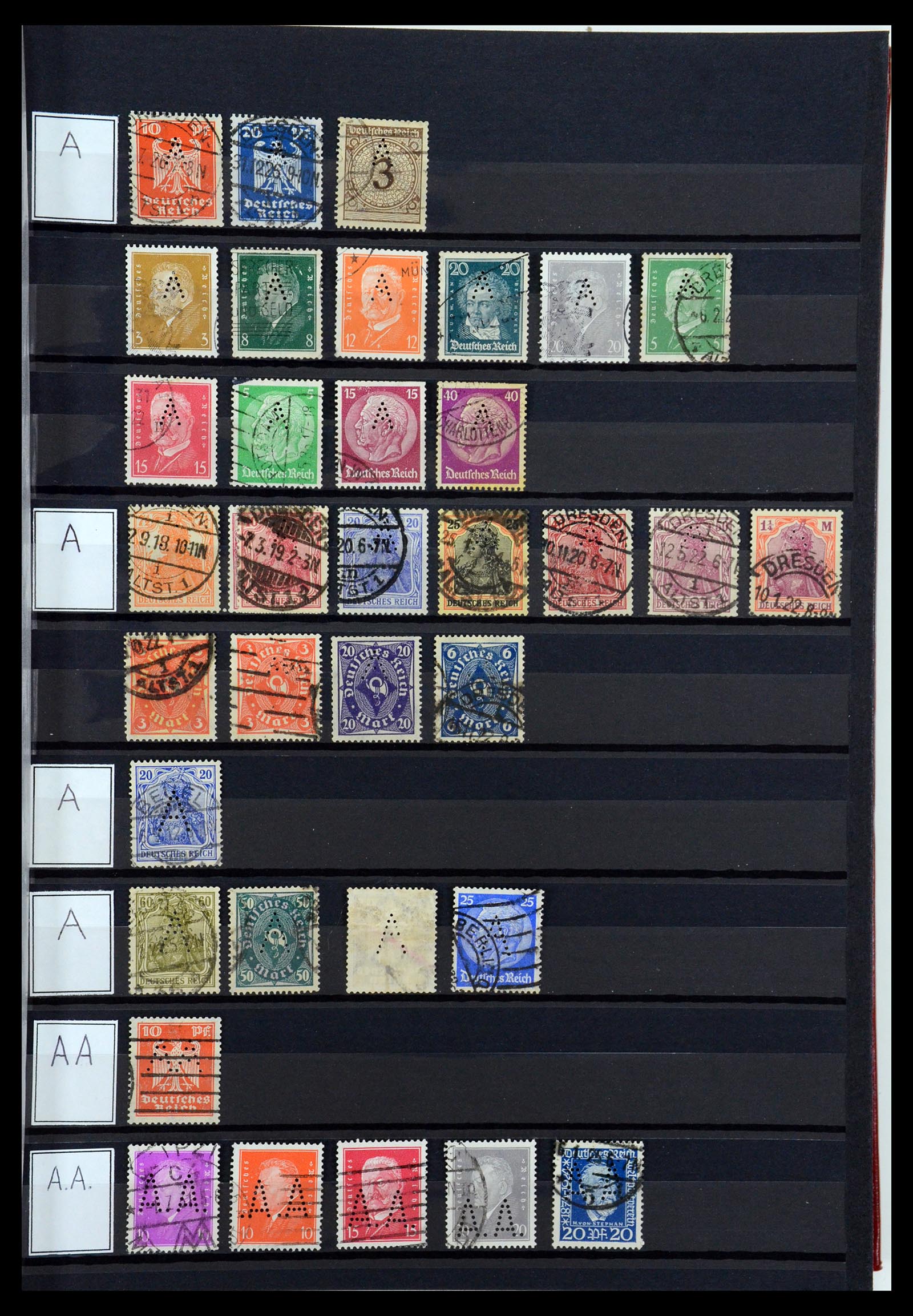 36405 001 - Stamp collection 36405 German Reich perfins 1880-1945.