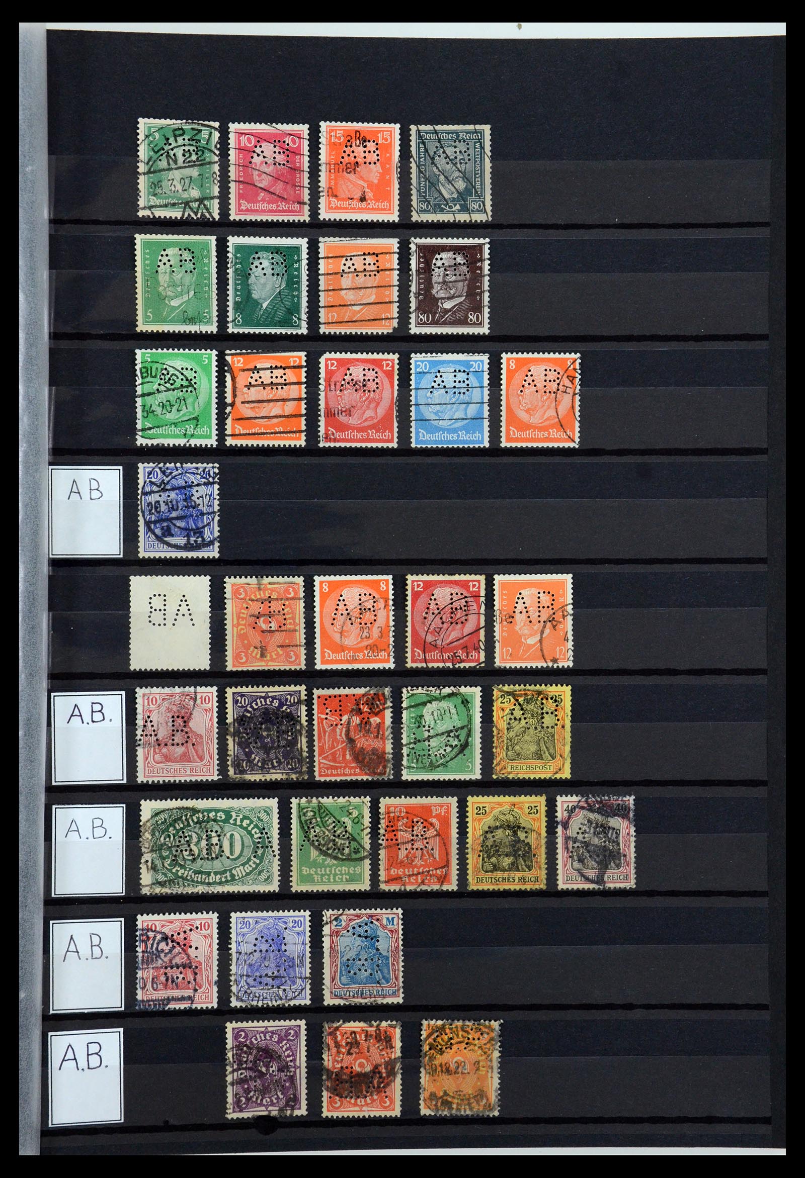 36405 003 - Stamp collection 36405 German Reich perfins 1880-1945.