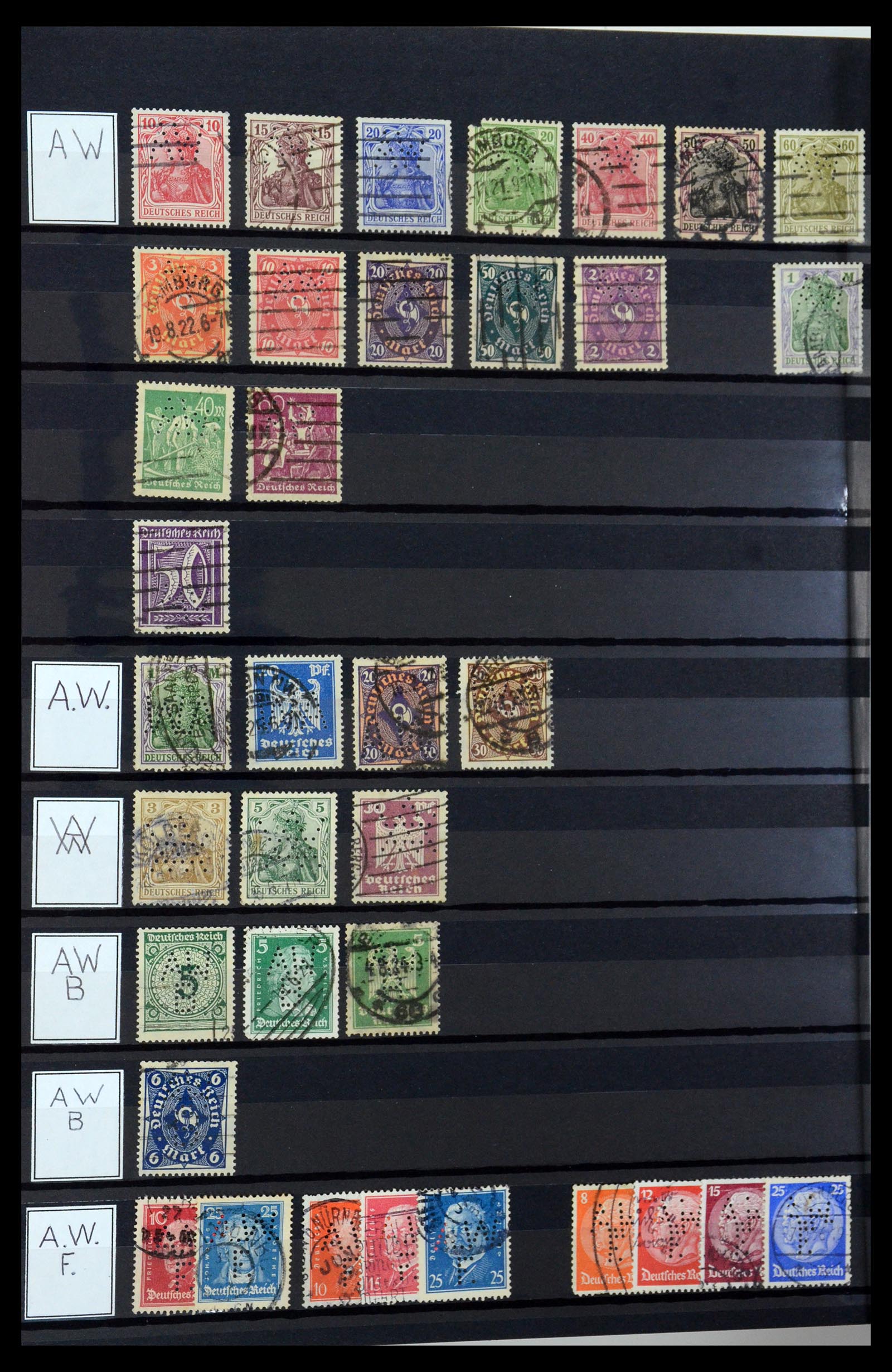 36405 030 - Postzegelverzameling 36405 Duitse Rijk perfins 1880-1945.