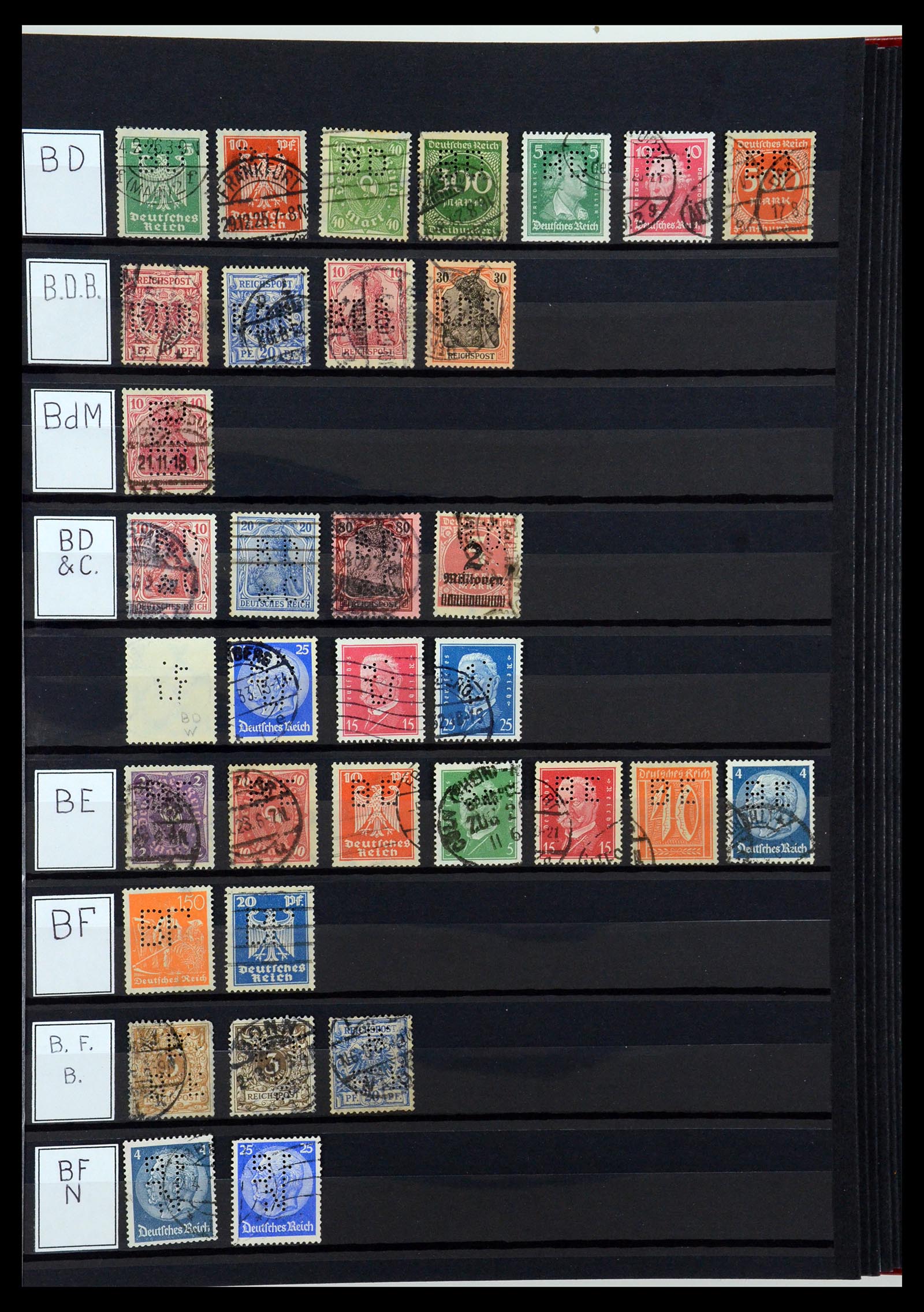 36405 037 - Postzegelverzameling 36405 Duitse Rijk perfins 1880-1945.