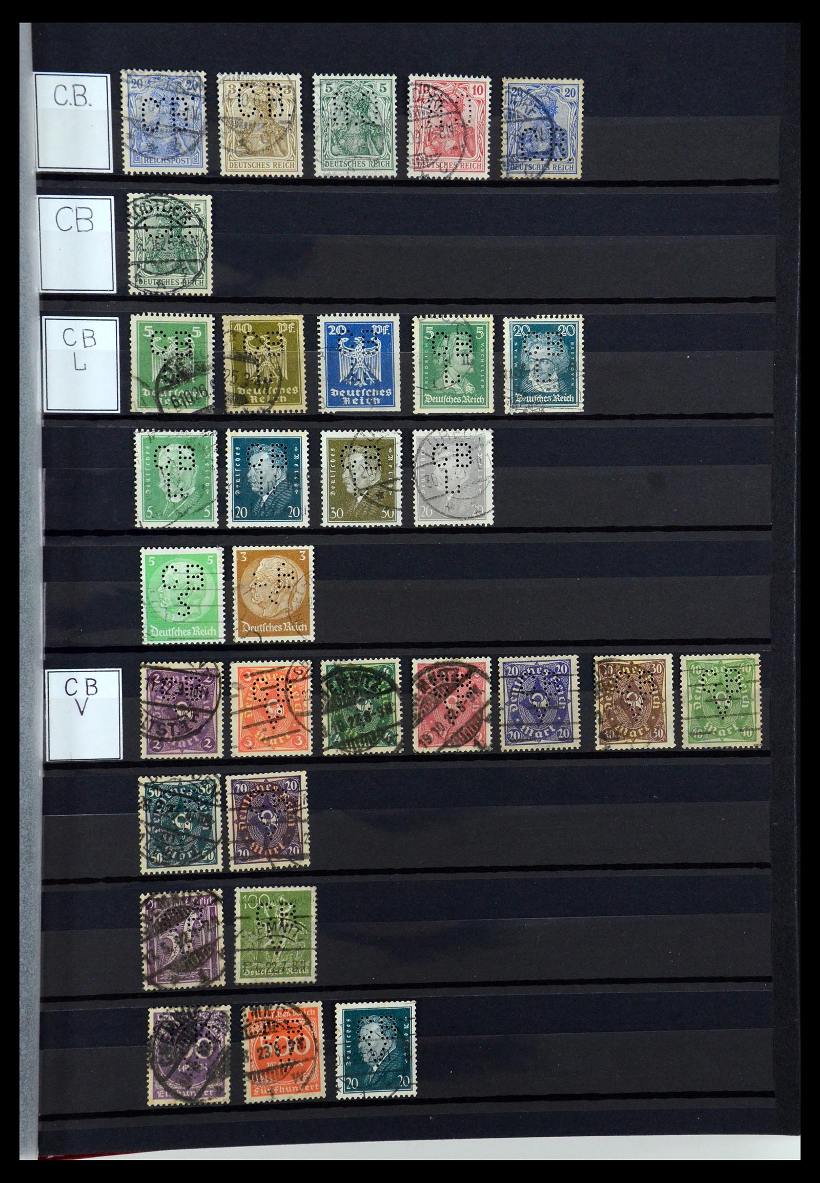 36405 059 - Postzegelverzameling 36405 Duitse Rijk perfins 1880-1945.