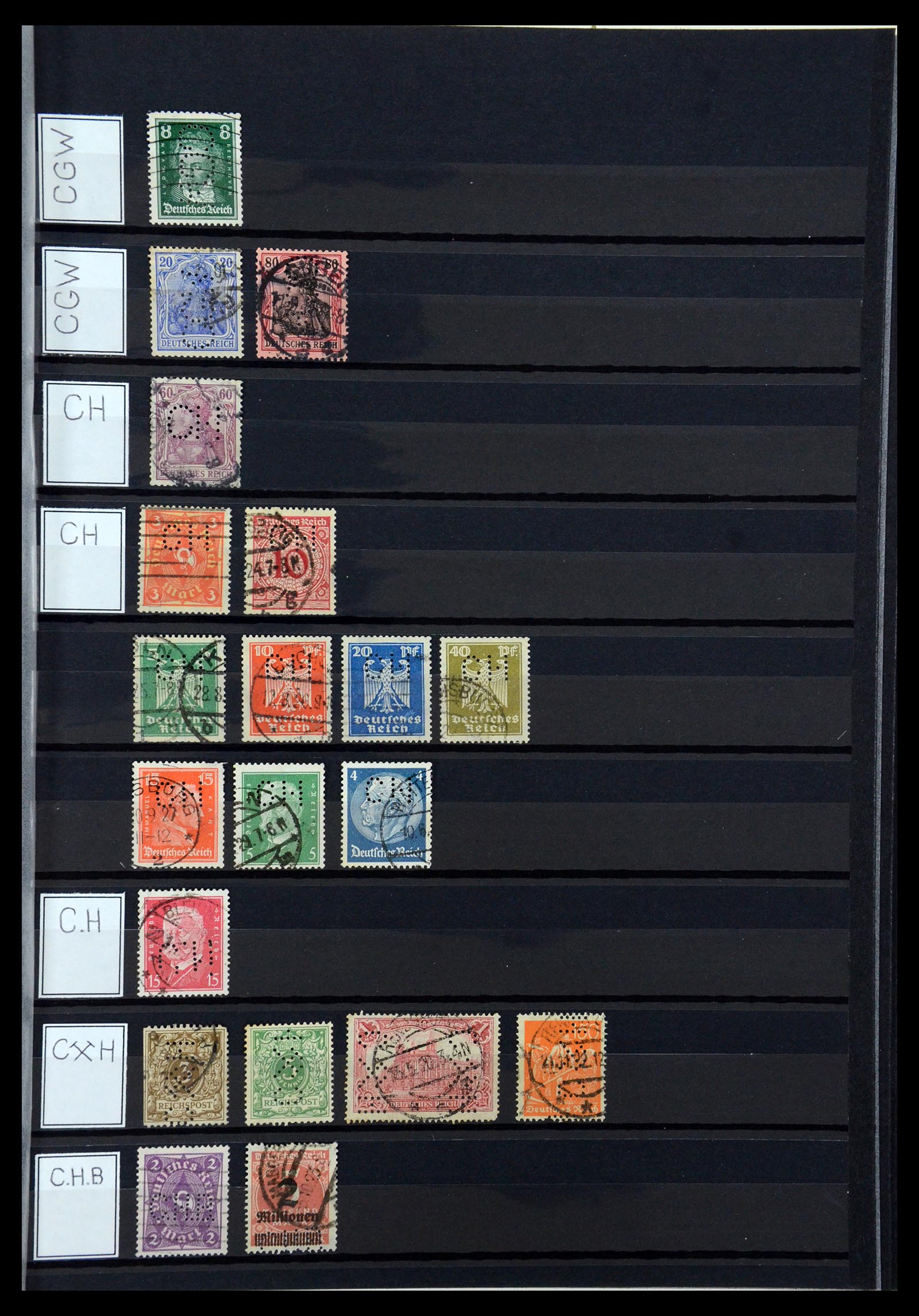 36405 071 - Stamp collection 36405 German Reich perfins 1880-1945.