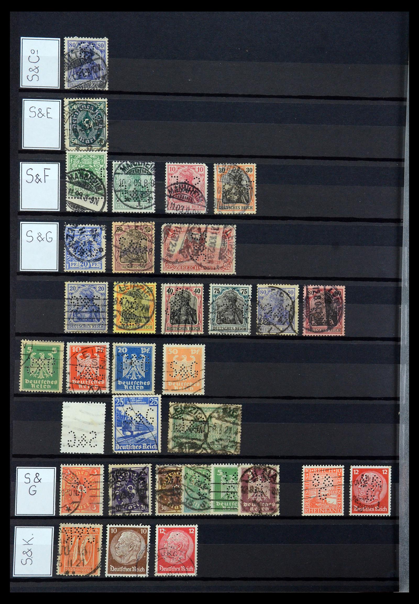 36405 307 - Postzegelverzameling 36405 Duitse Rijk perfins 1880-1945.