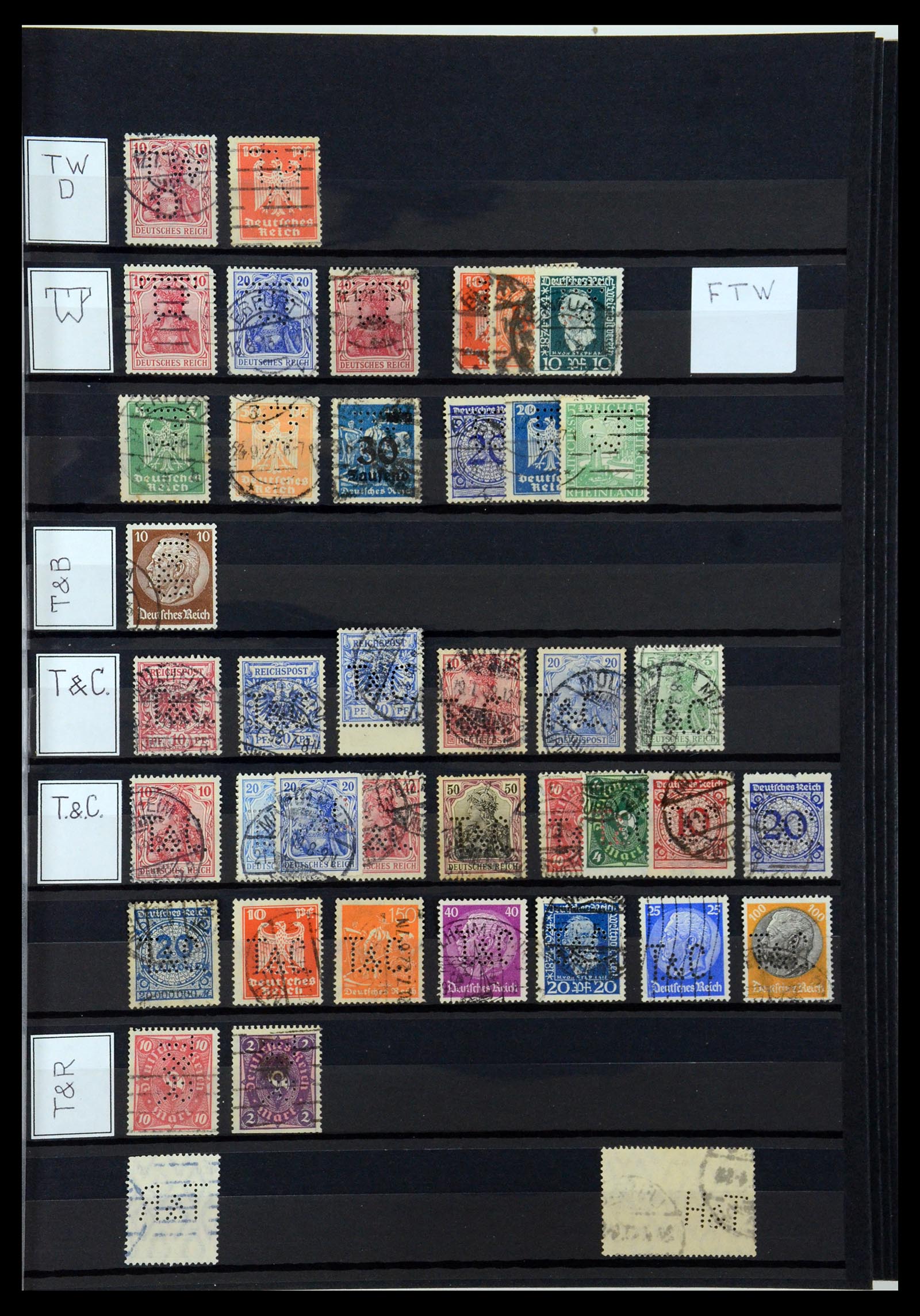 36405 316 - Postzegelverzameling 36405 Duitse Rijk perfins 1880-1945.