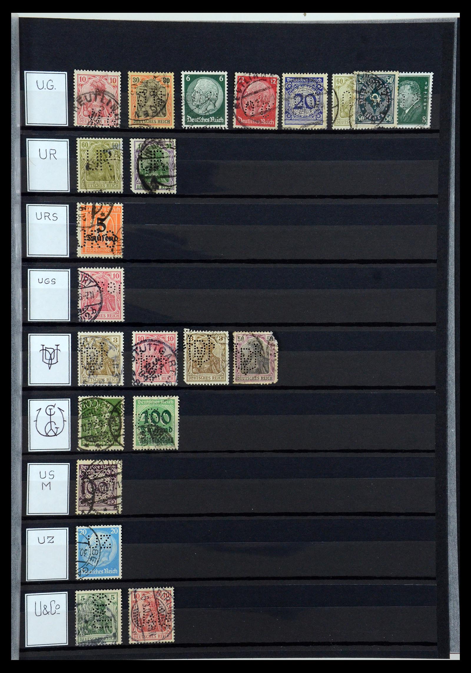 36405 322 - Postzegelverzameling 36405 Duitse Rijk perfins 1880-1945.