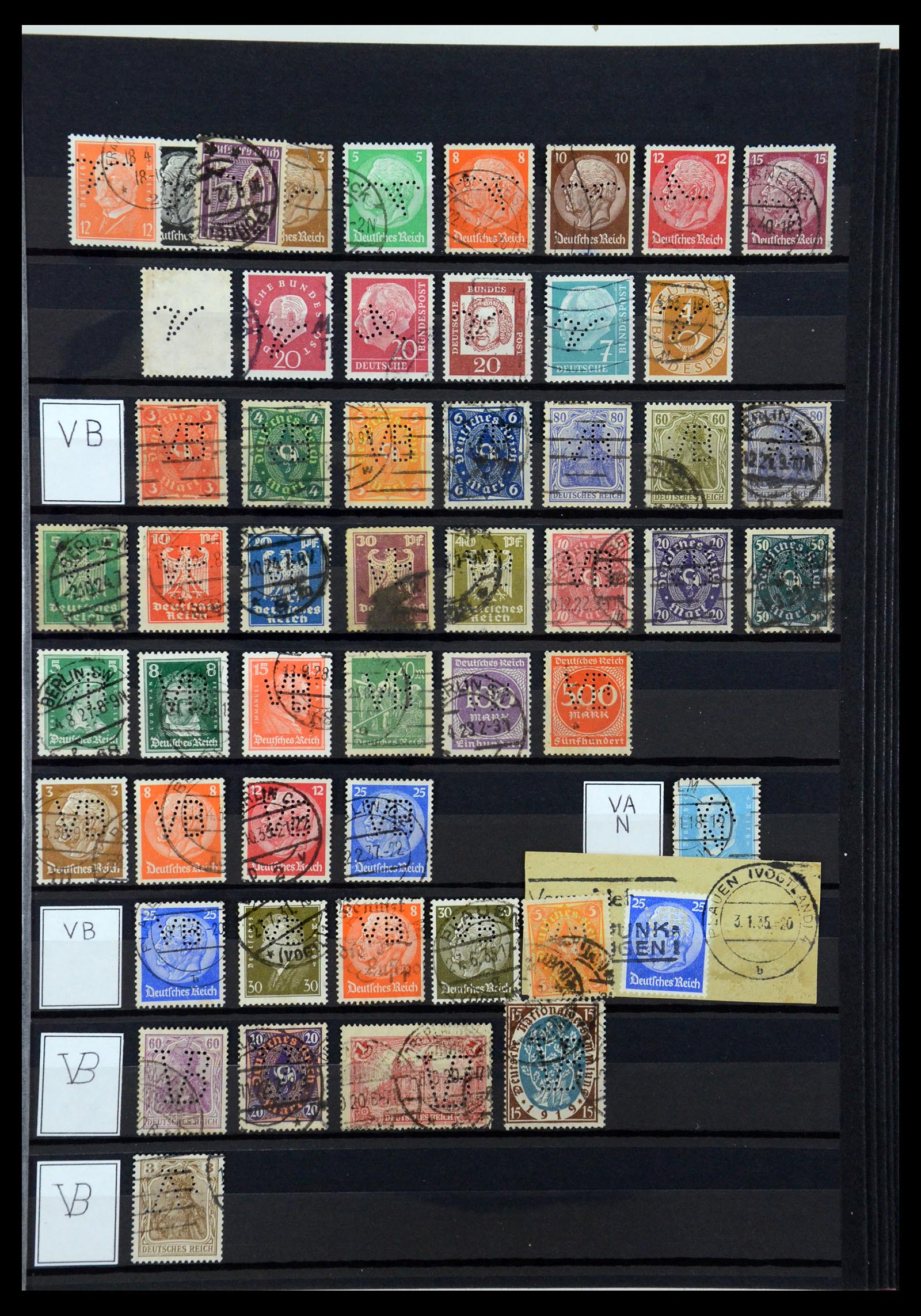 36405 324 - Postzegelverzameling 36405 Duitse Rijk perfins 1880-1945.