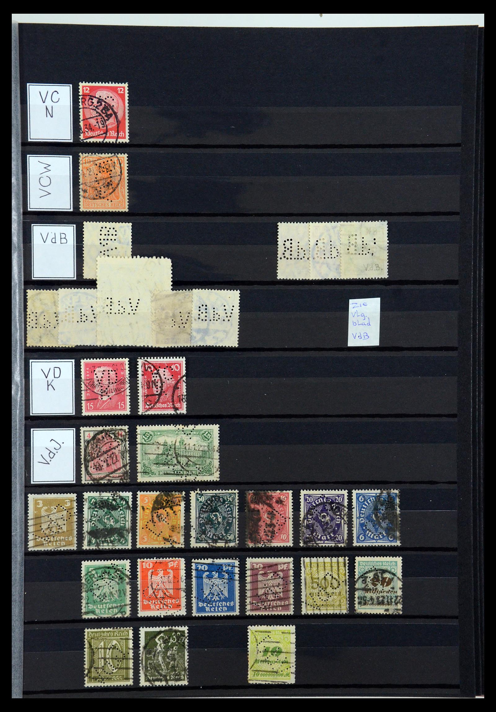36405 326 - Postzegelverzameling 36405 Duitse Rijk perfins 1880-1945.