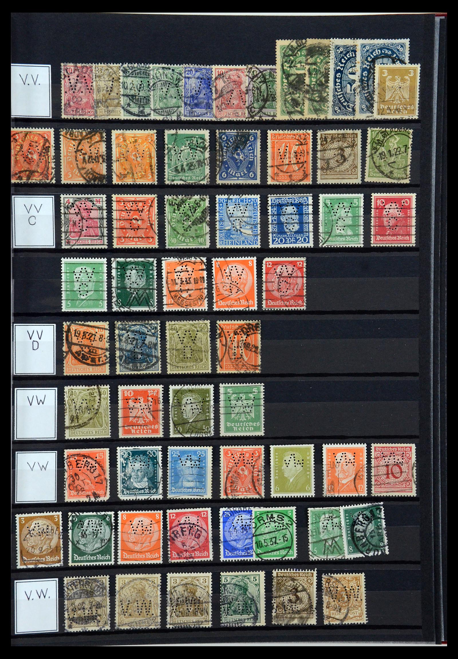 36405 332 - Postzegelverzameling 36405 Duitse Rijk perfins 1880-1945.