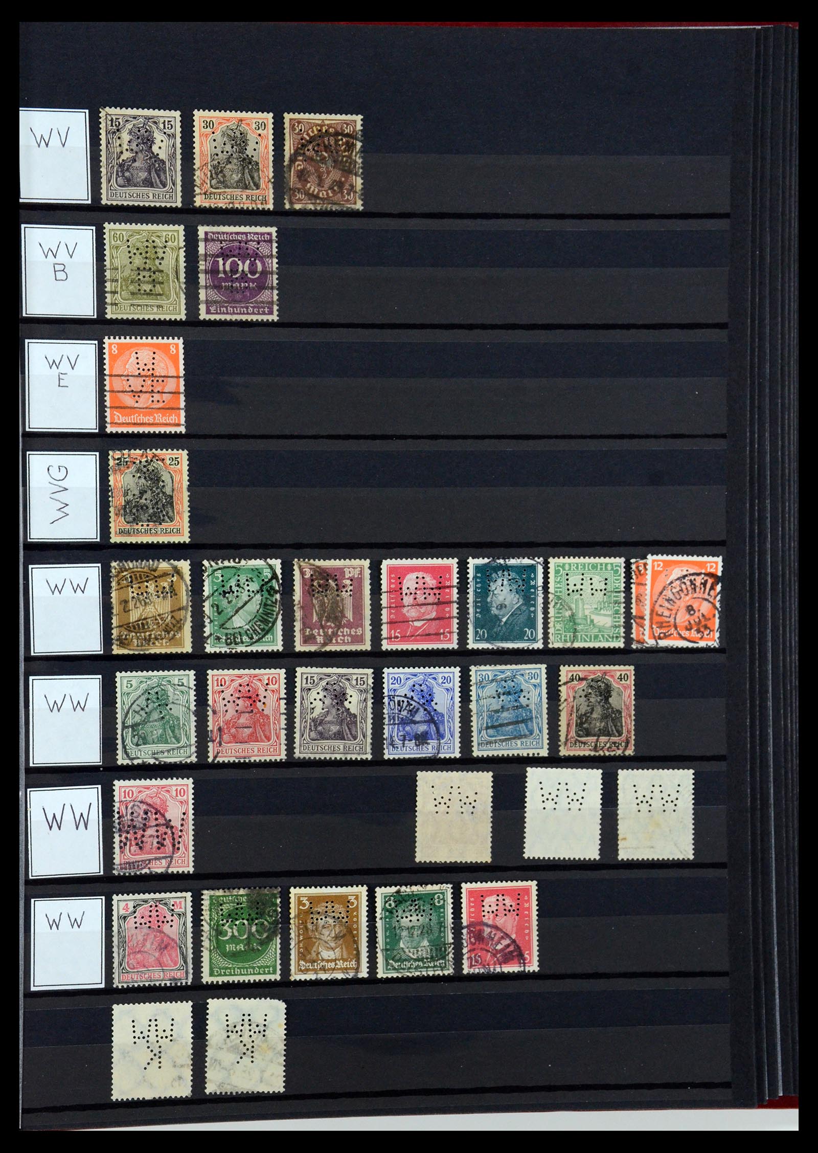 36405 344 - Postzegelverzameling 36405 Duitse Rijk perfins 1880-1945.