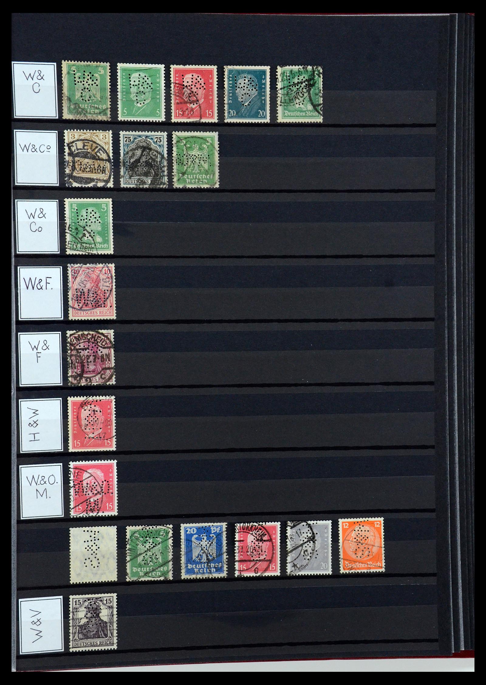 36405 345 - Postzegelverzameling 36405 Duitse Rijk perfins 1880-1945.