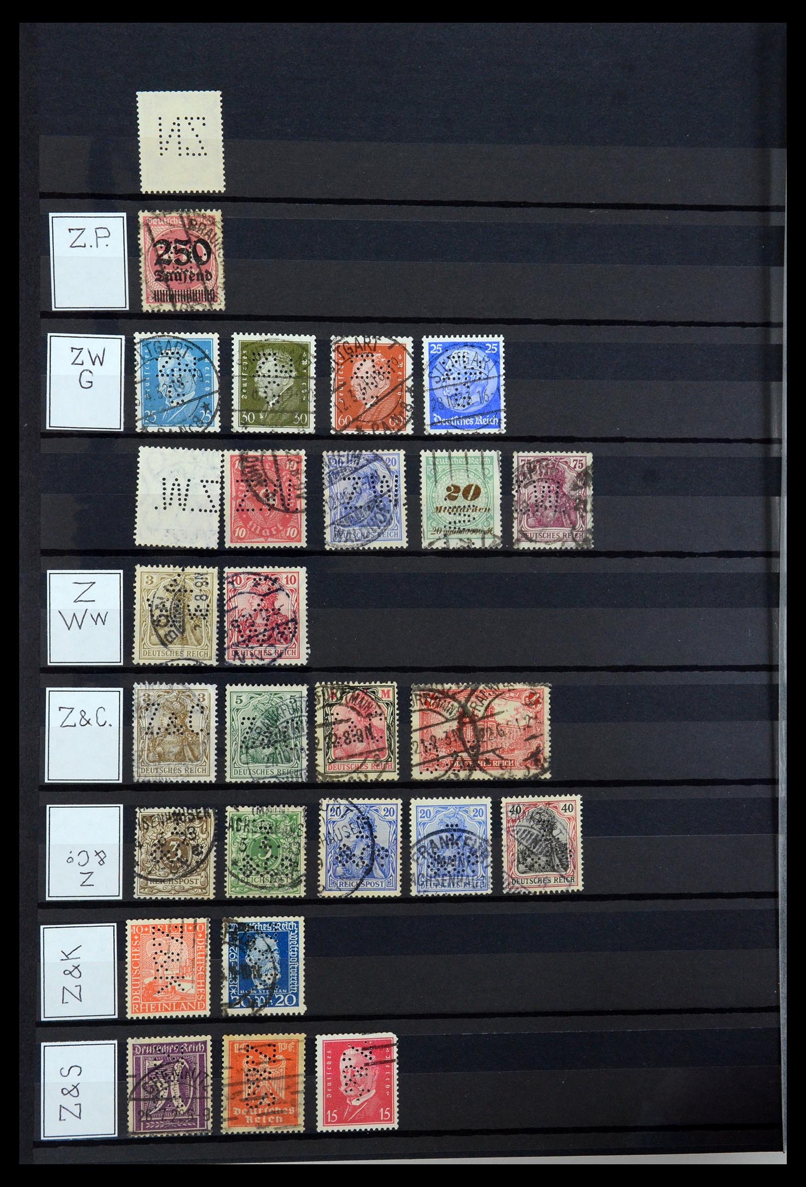 36405 349 - Postzegelverzameling 36405 Duitse Rijk perfins 1880-1945.