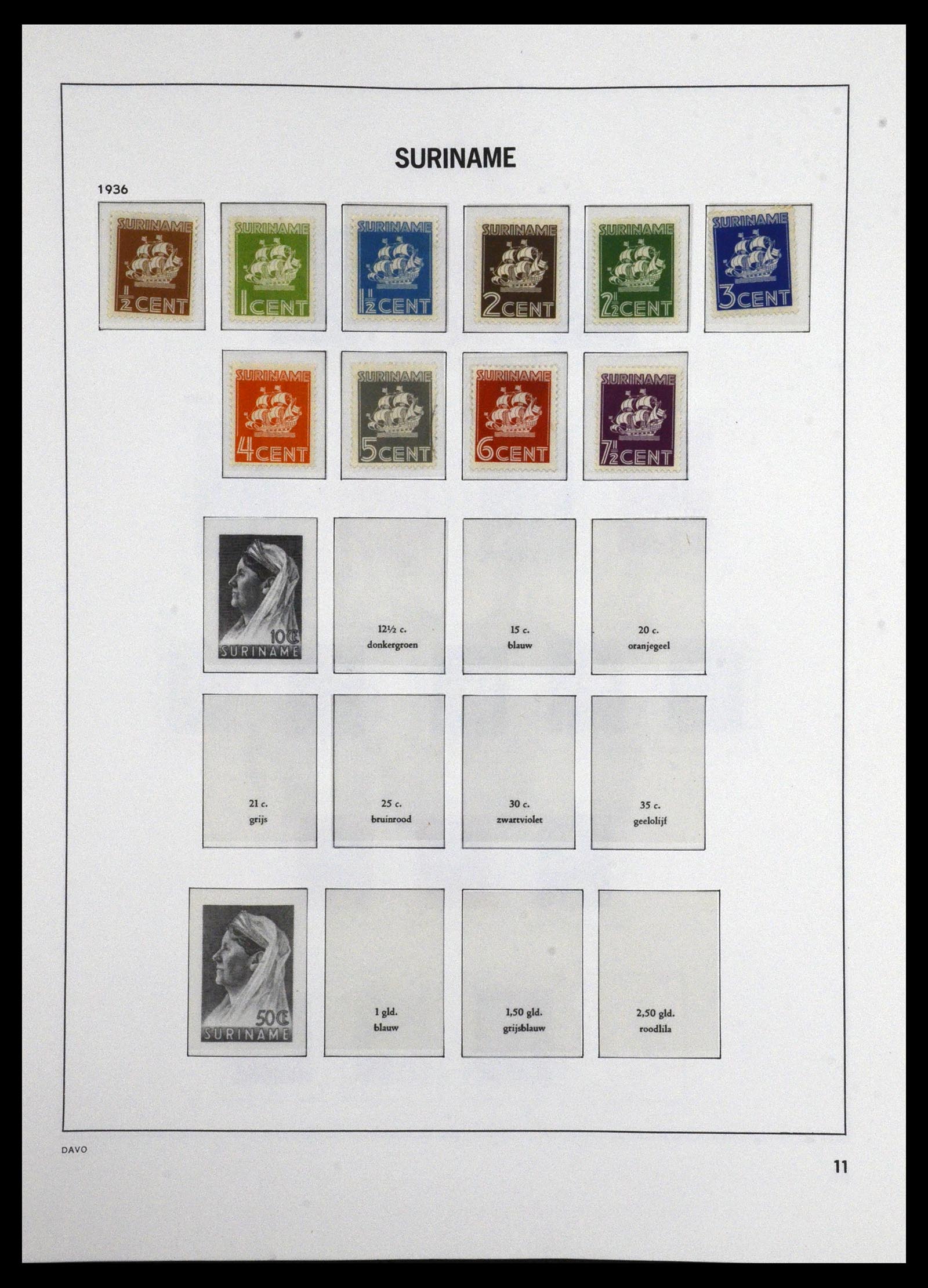 36407 004 - Postzegelverzameling 36407 Suriname 1927-1990.