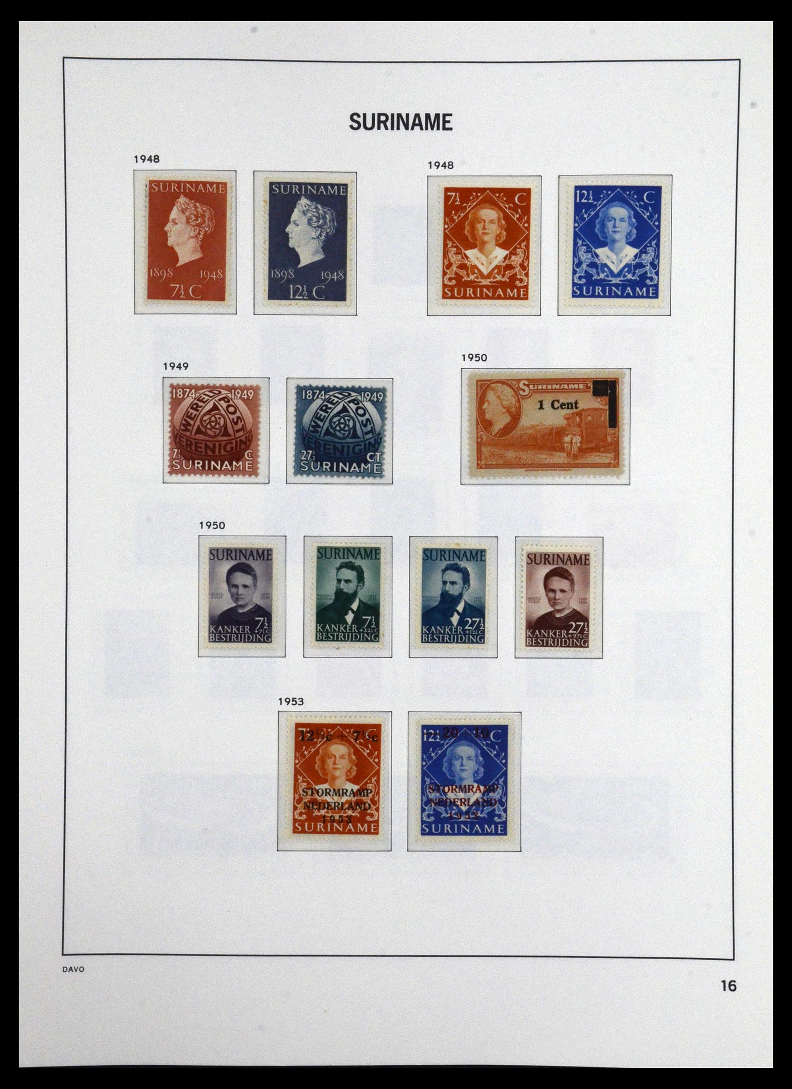 36407 009 - Postzegelverzameling 36407 Suriname 1927-1990.