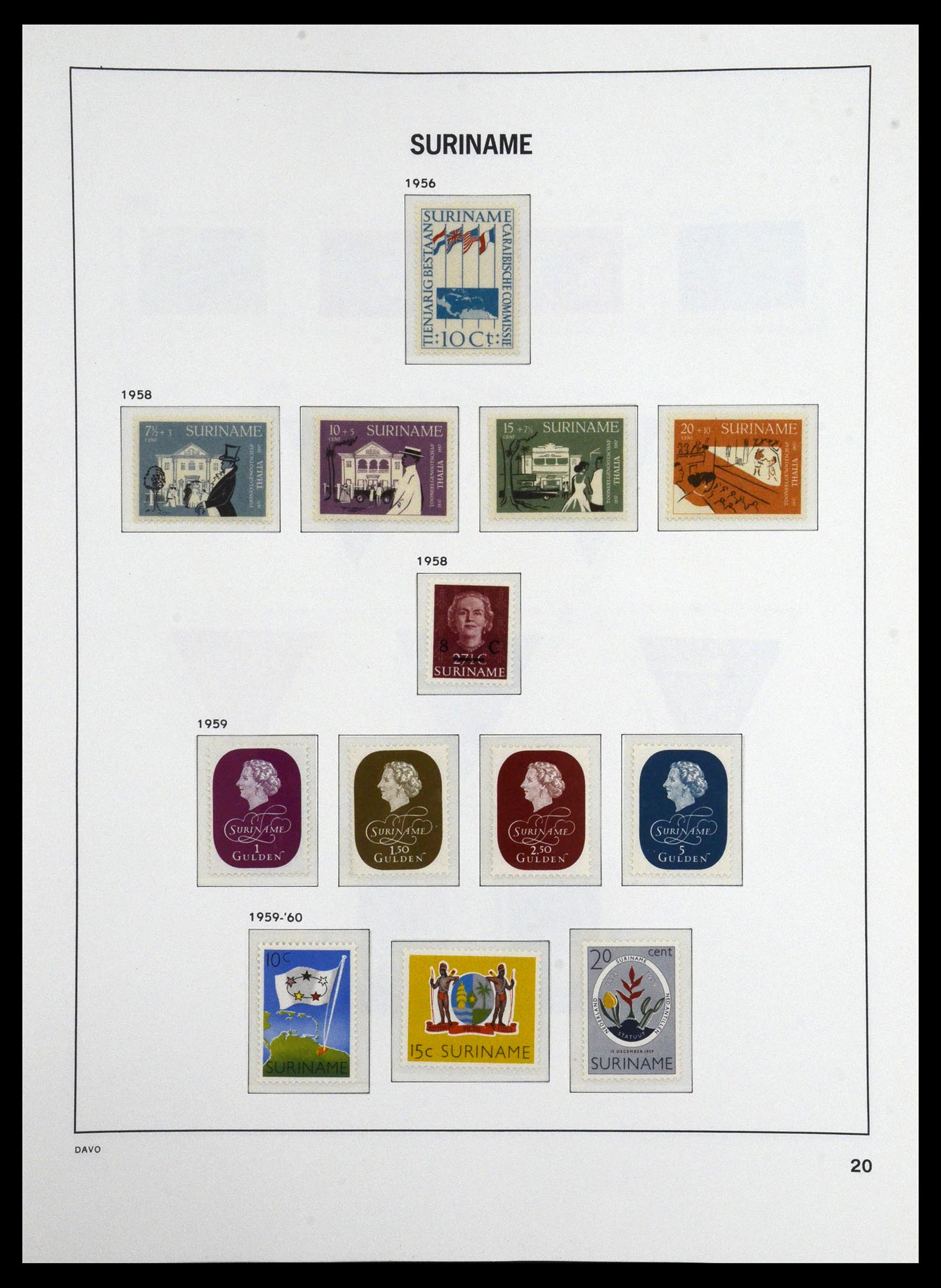 36407 013 - Postzegelverzameling 36407 Suriname 1927-1990.