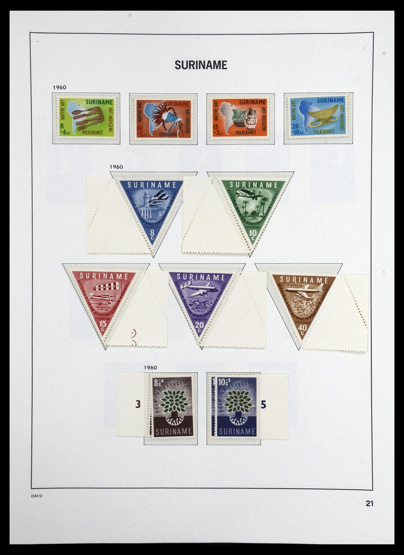 36407 014 - Postzegelverzameling 36407 Suriname 1927-1990.