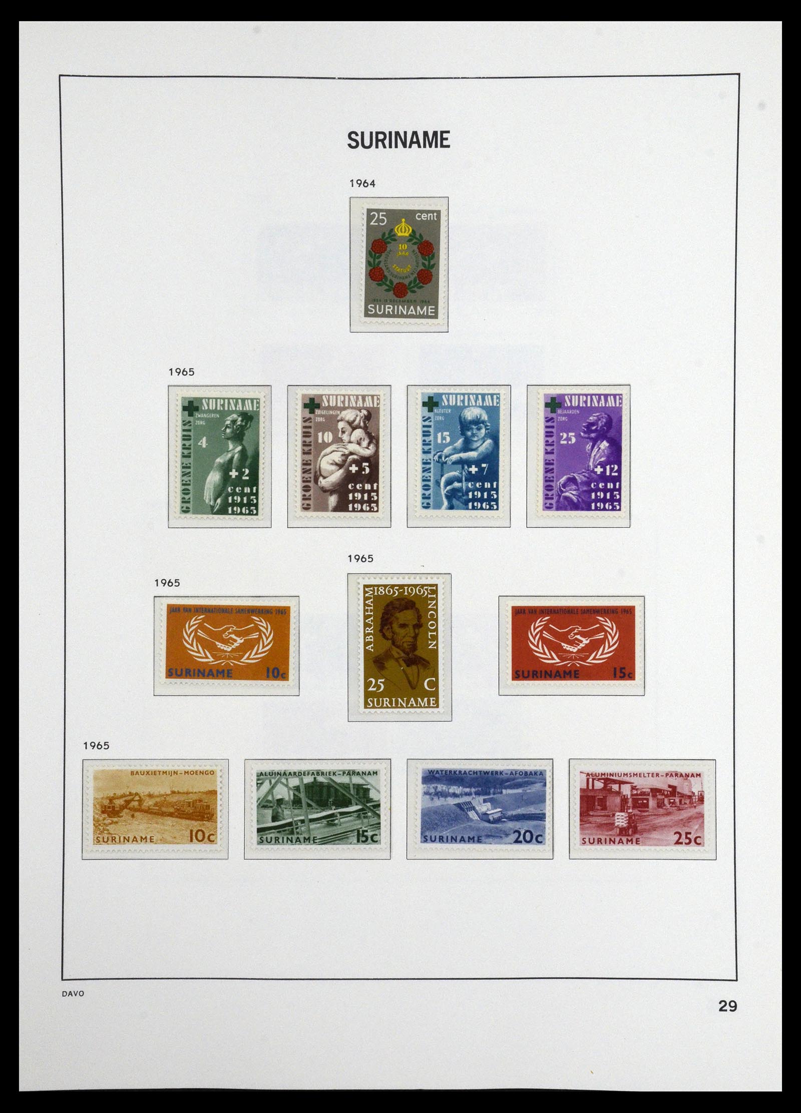 36407 022 - Postzegelverzameling 36407 Suriname 1927-1990.