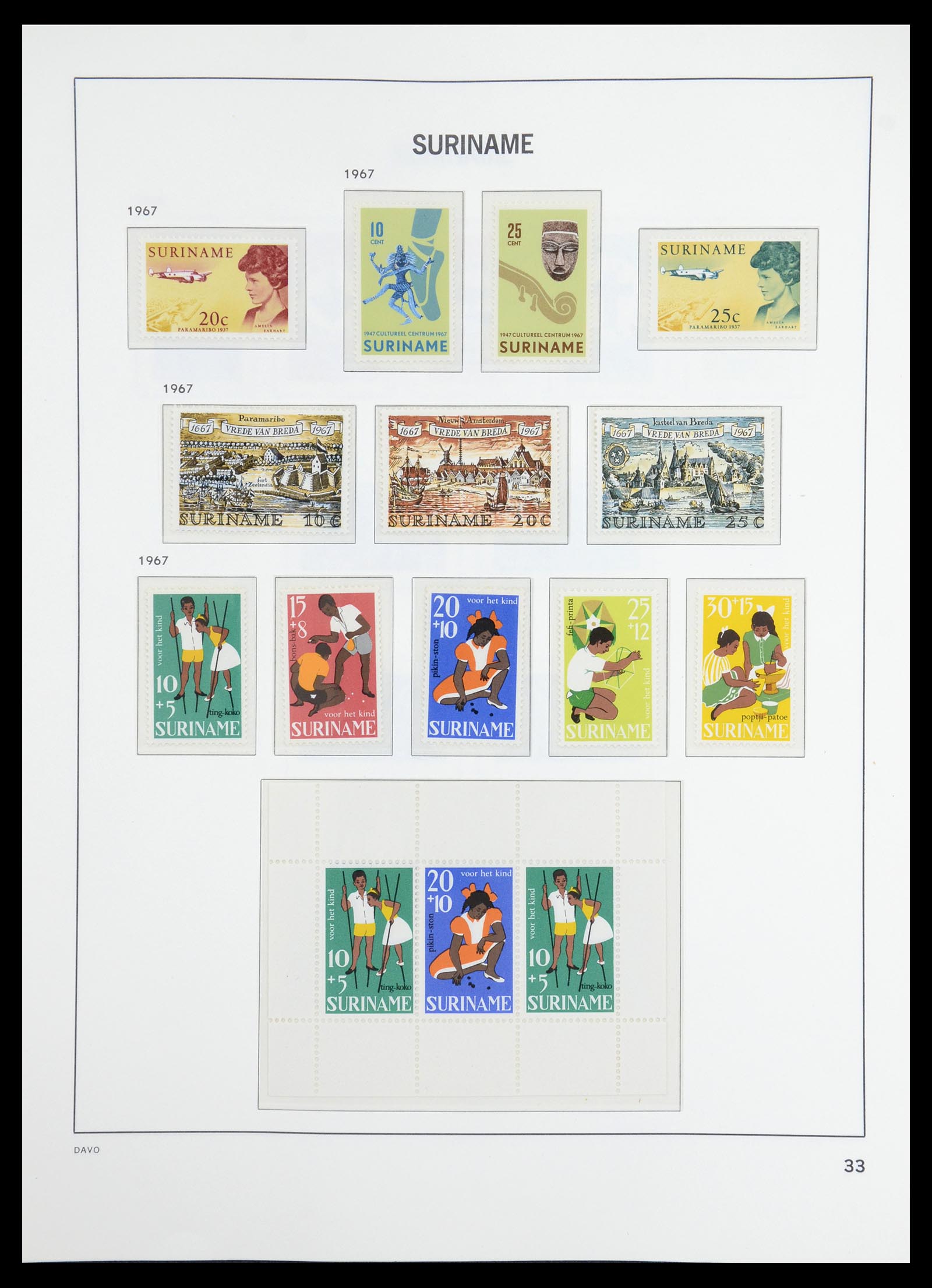 36407 027 - Postzegelverzameling 36407 Suriname 1927-1990.