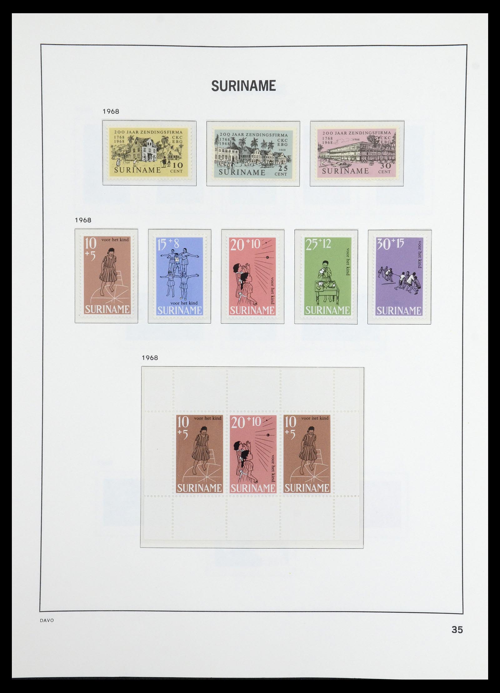 36407 029 - Postzegelverzameling 36407 Suriname 1927-1990.