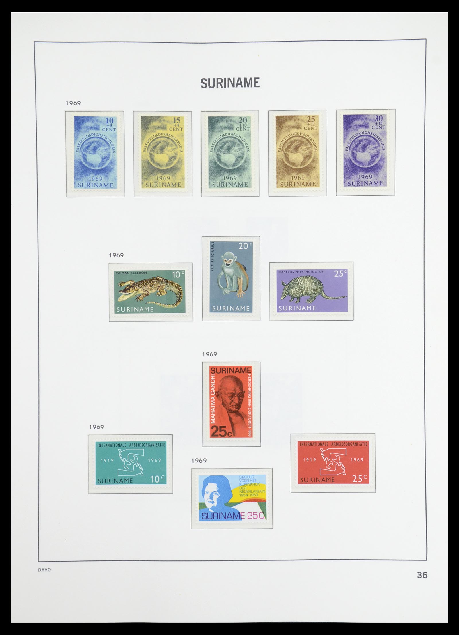 36407 030 - Postzegelverzameling 36407 Suriname 1927-1990.