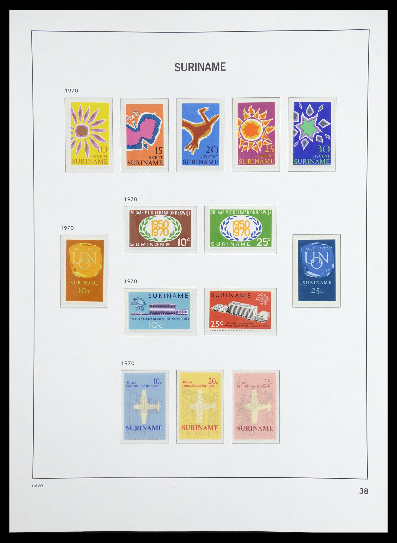 36407 032 - Postzegelverzameling 36407 Suriname 1927-1990.
