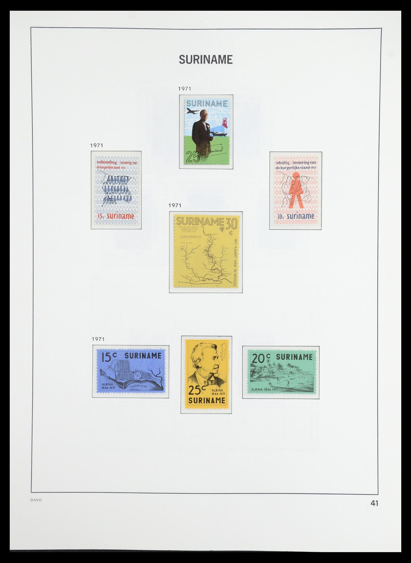 36407 035 - Postzegelverzameling 36407 Suriname 1927-1990.