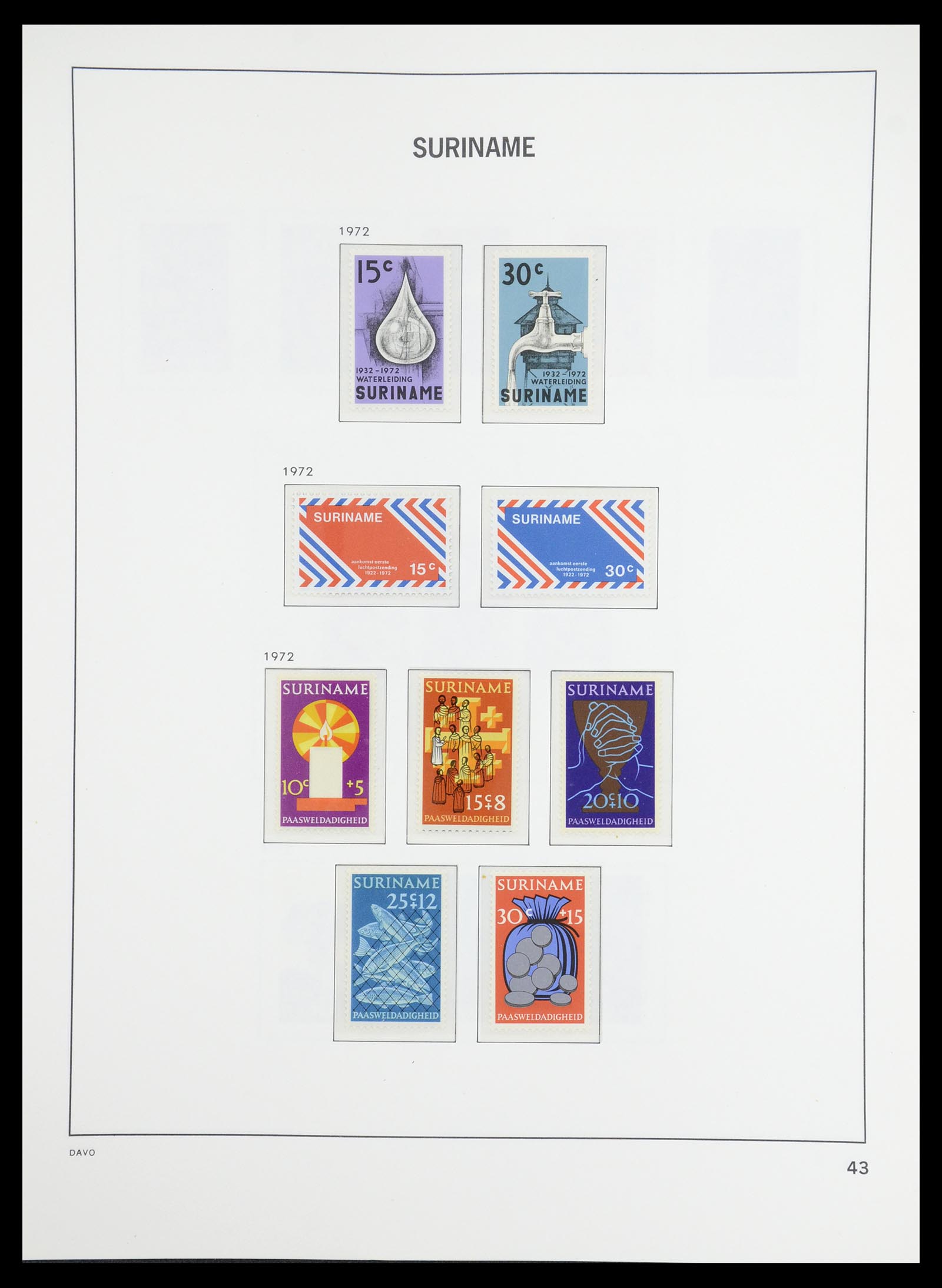 36407 037 - Postzegelverzameling 36407 Suriname 1927-1990.
